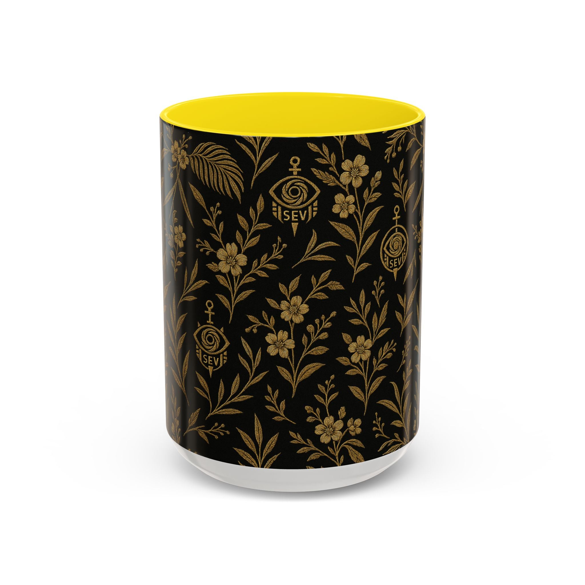 SEV ACCENT COFFEE MUG — TRUE NOIR RICH GOLD BOTANICAL — alternate view 15 of 68