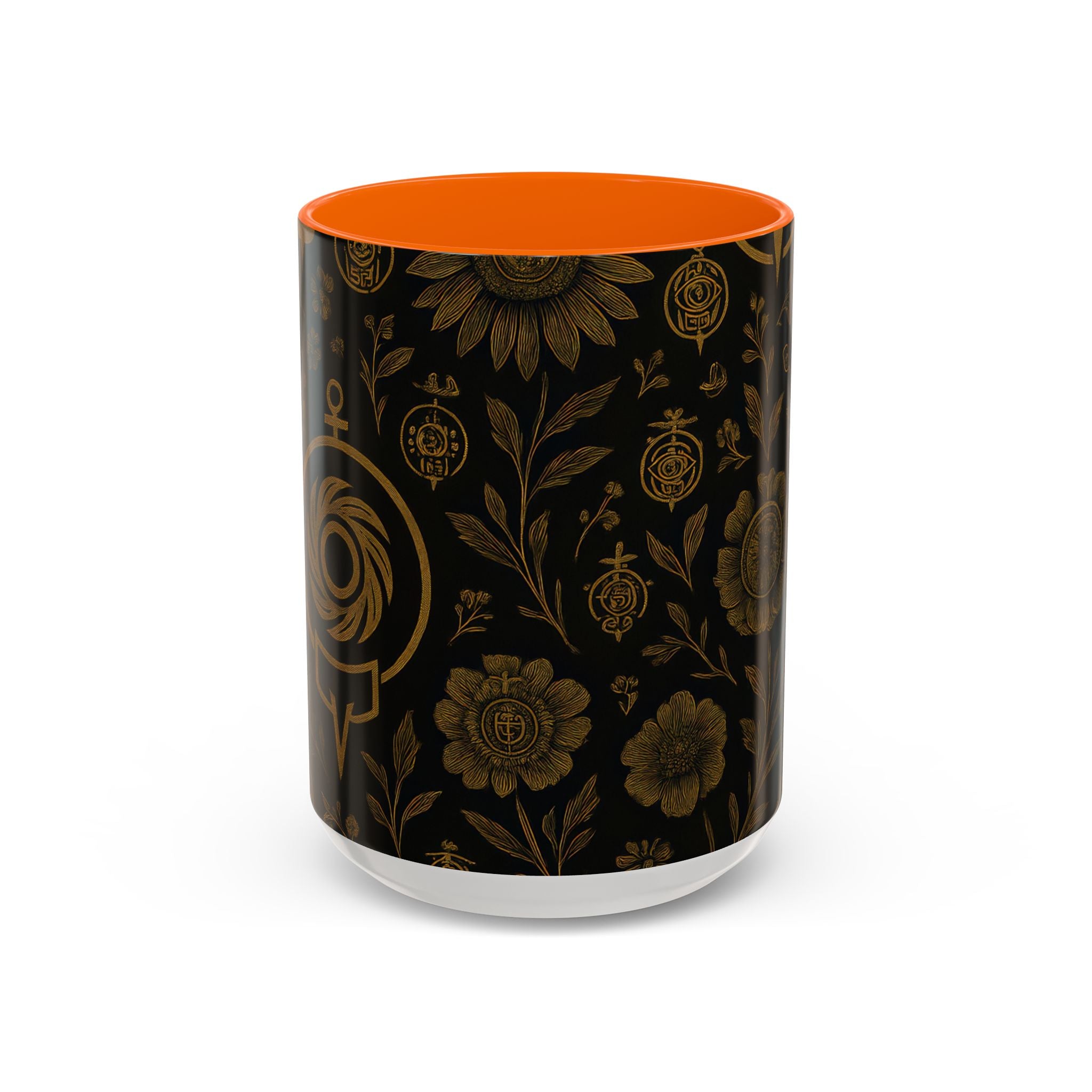 SEV ACCENT COFFEE MUG — NOIR GRAPHITE DEEP ANTIQUE GOLD FLORAL — alternate view 14 of 68