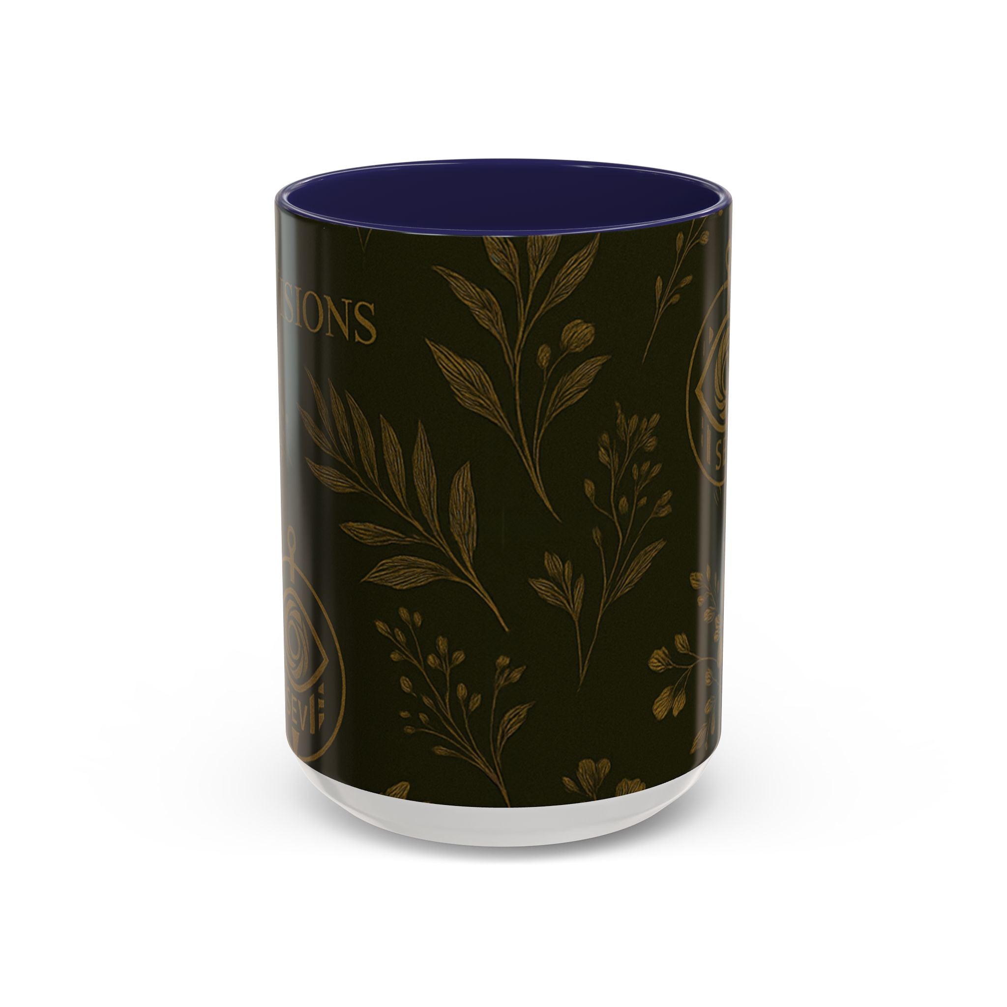 SEV ACCENT COFFEE MUG — DEEP OLIVE GOLD BOTANICAL — alternate view 6 of 68