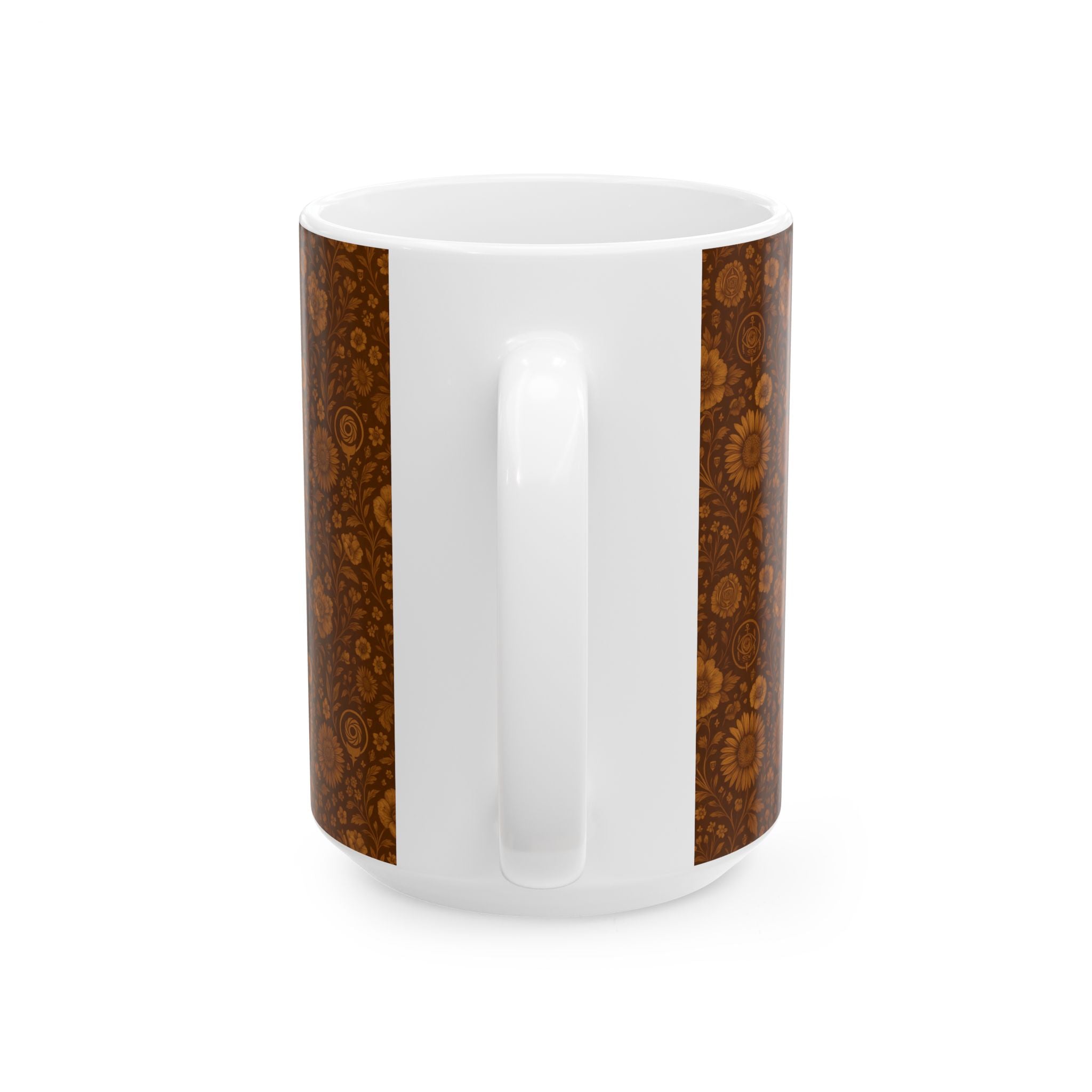 SEV CERAMIC MUG — BURNT SIENNA OCHRE FLORAL — alternate view 6 of 7