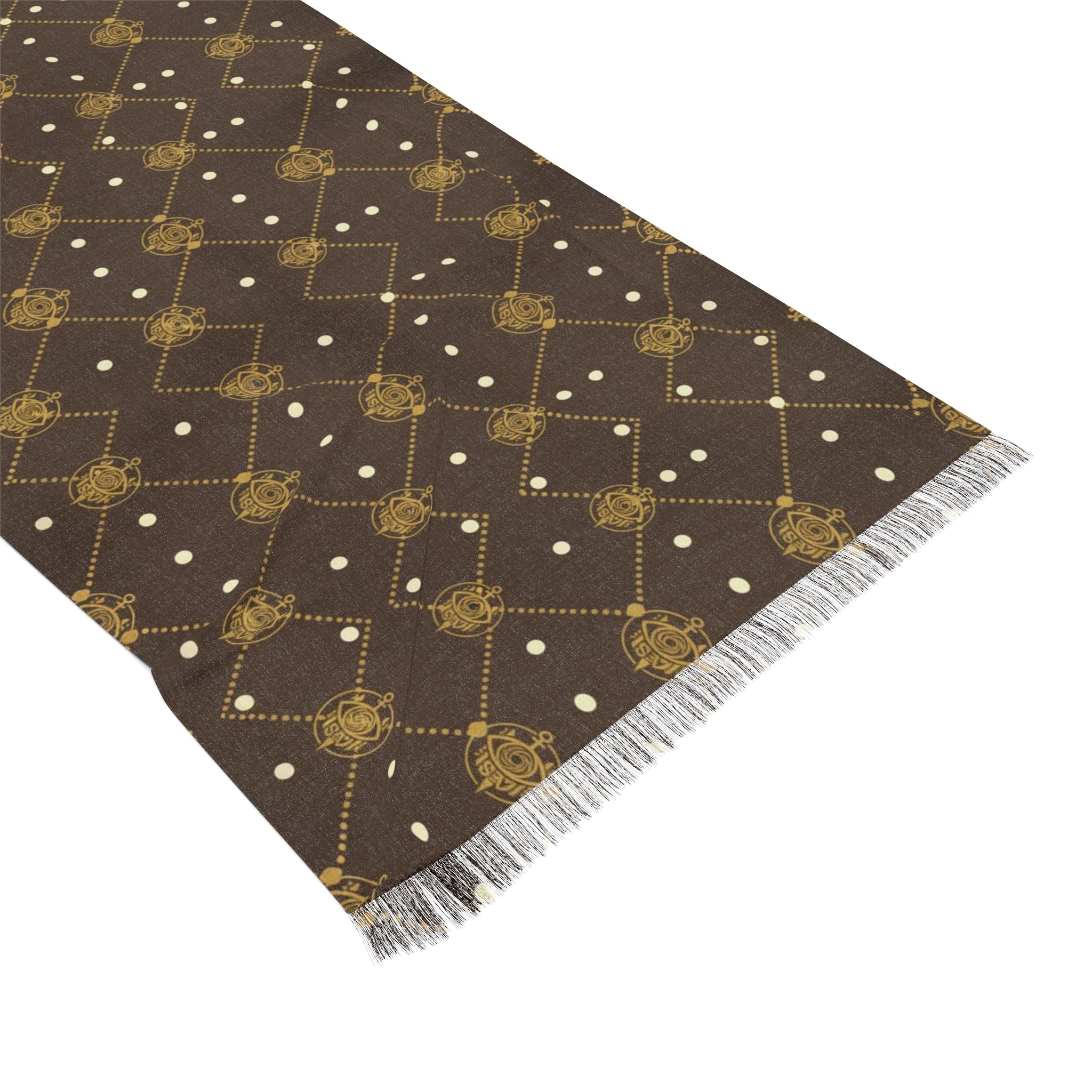 Deep Cocoa Scarf — SEV Diamond Monogram — alternate view 3 of 5