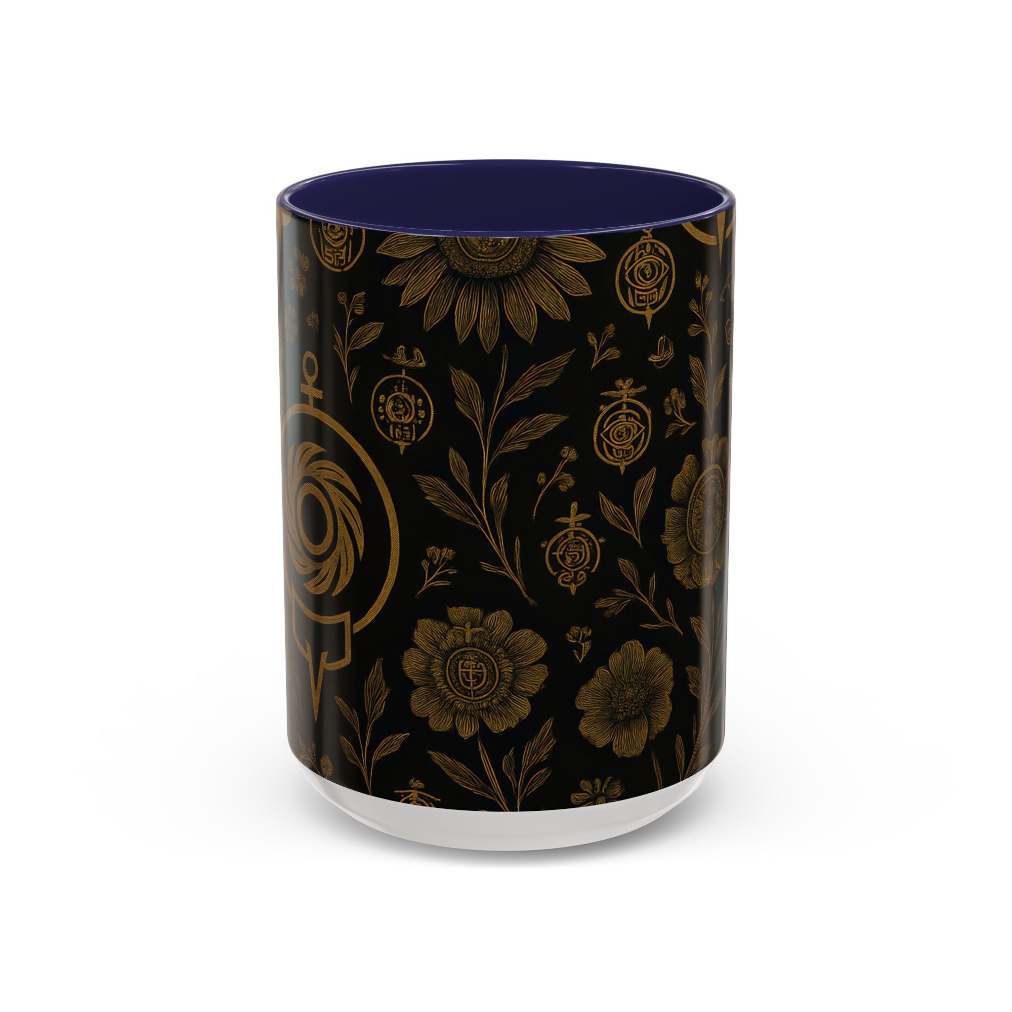SEV ACCENT COFFEE MUG — NOIR GRAPHITE DEEP ANTIQUE GOLD FLORAL — alternate view 7 of 68