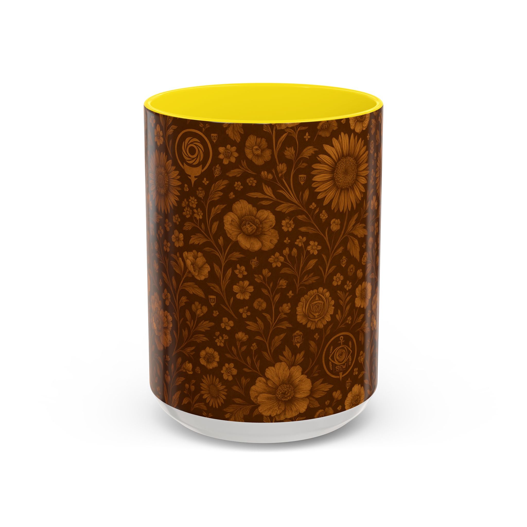 SEV ACCENT COFFEE MUG — BURNT SIENNA OCHRE FLORAL — alternate view 15 of 68