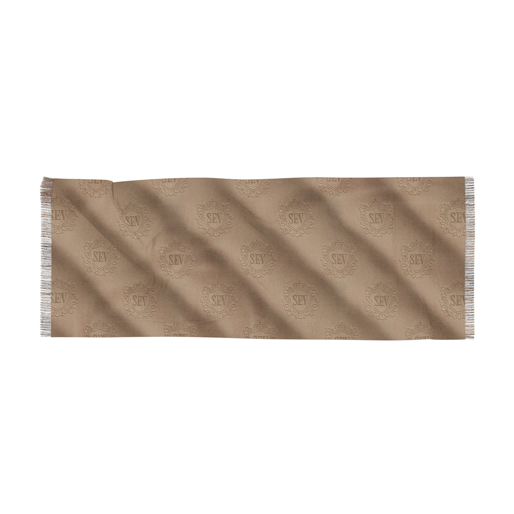 Refined Taupe Neutral Scarf — SEV Raised Relief V3 Pattern — alternate view 4 of 6