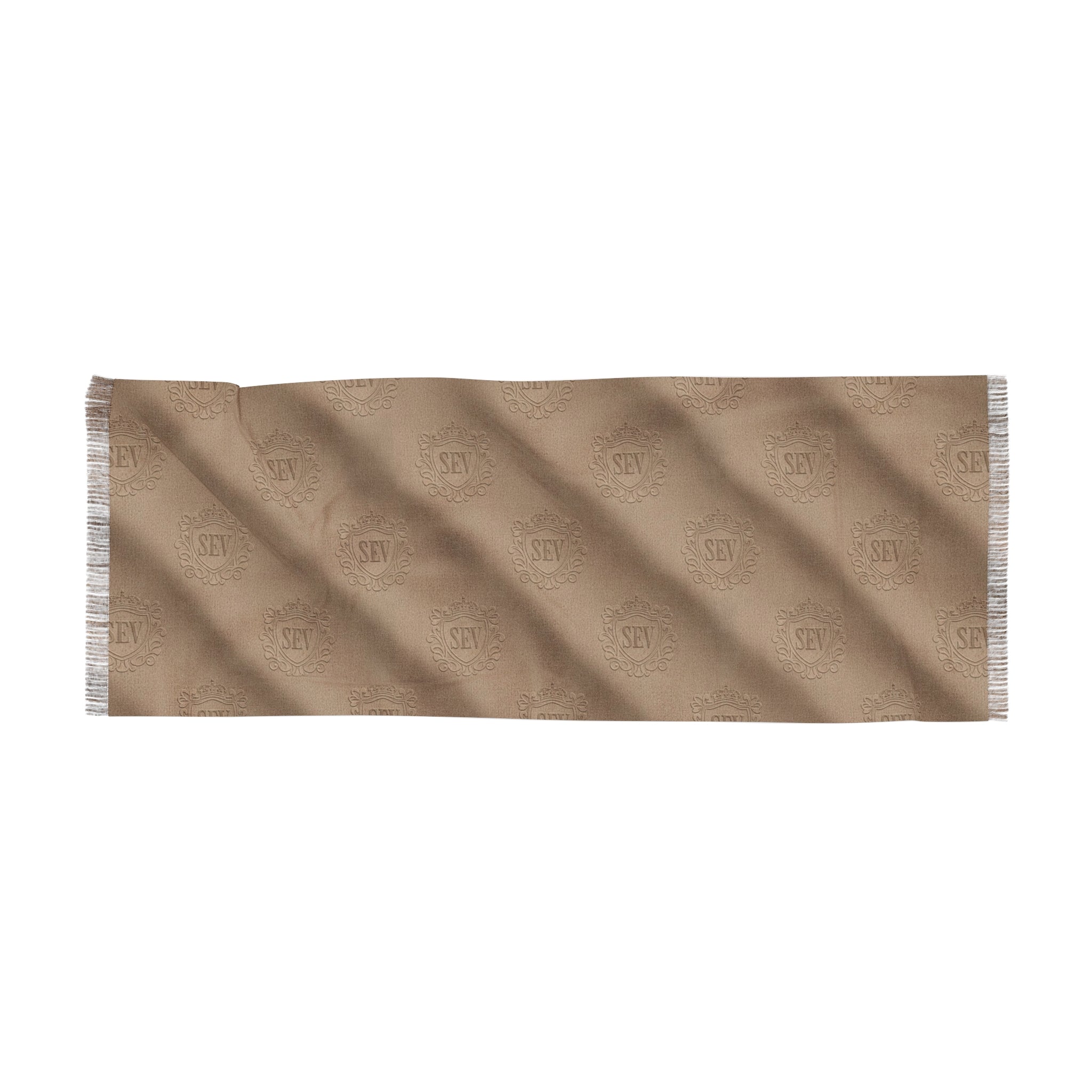 Refined Taupe Neutral Scarf — SEV Raised Relief V3 Pattern — alternate view 4 of 6