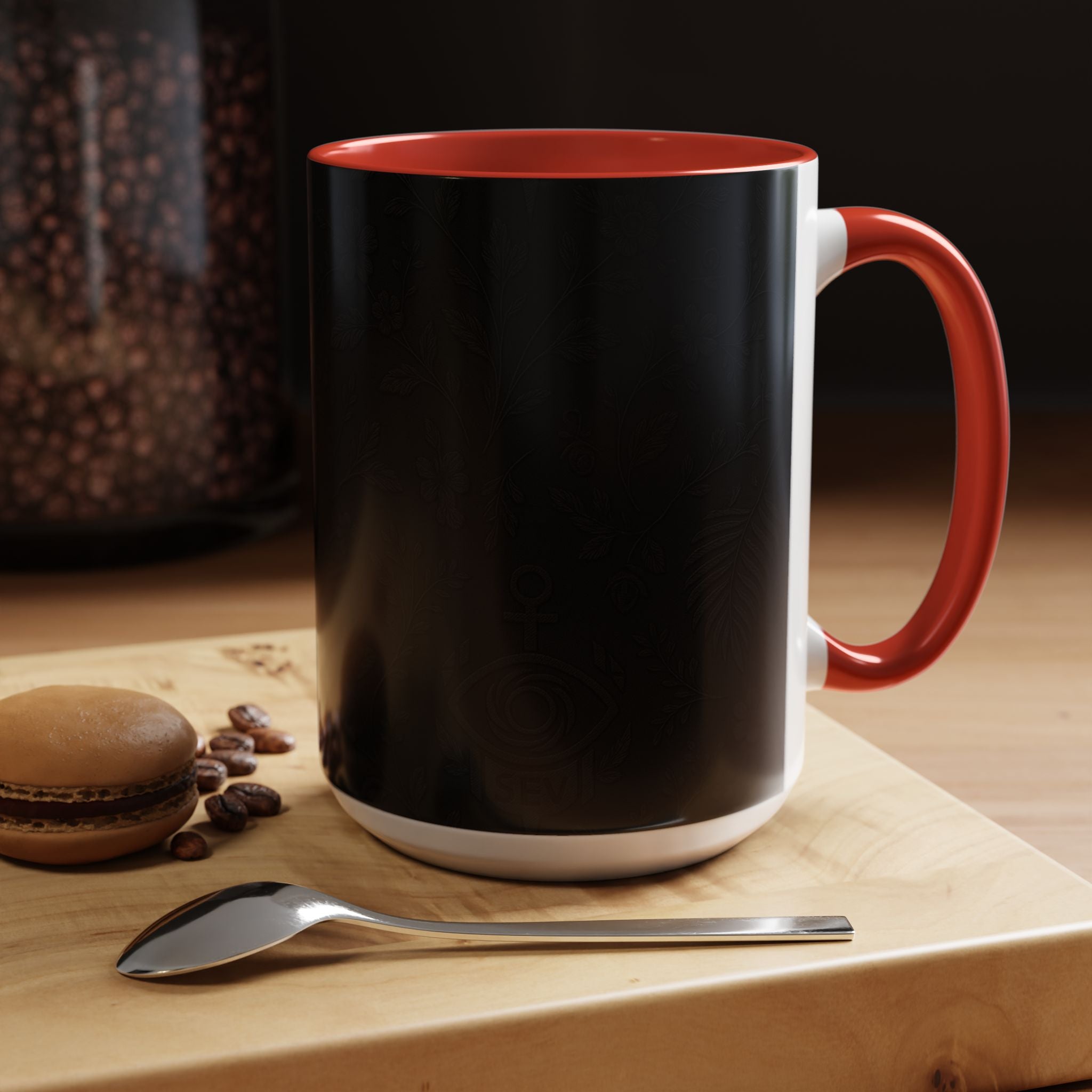 SEV ACCENT COFFEE MUG — NOIR GRAPHITE SUBTLE BOTANICAL — alternate view 41 of 68