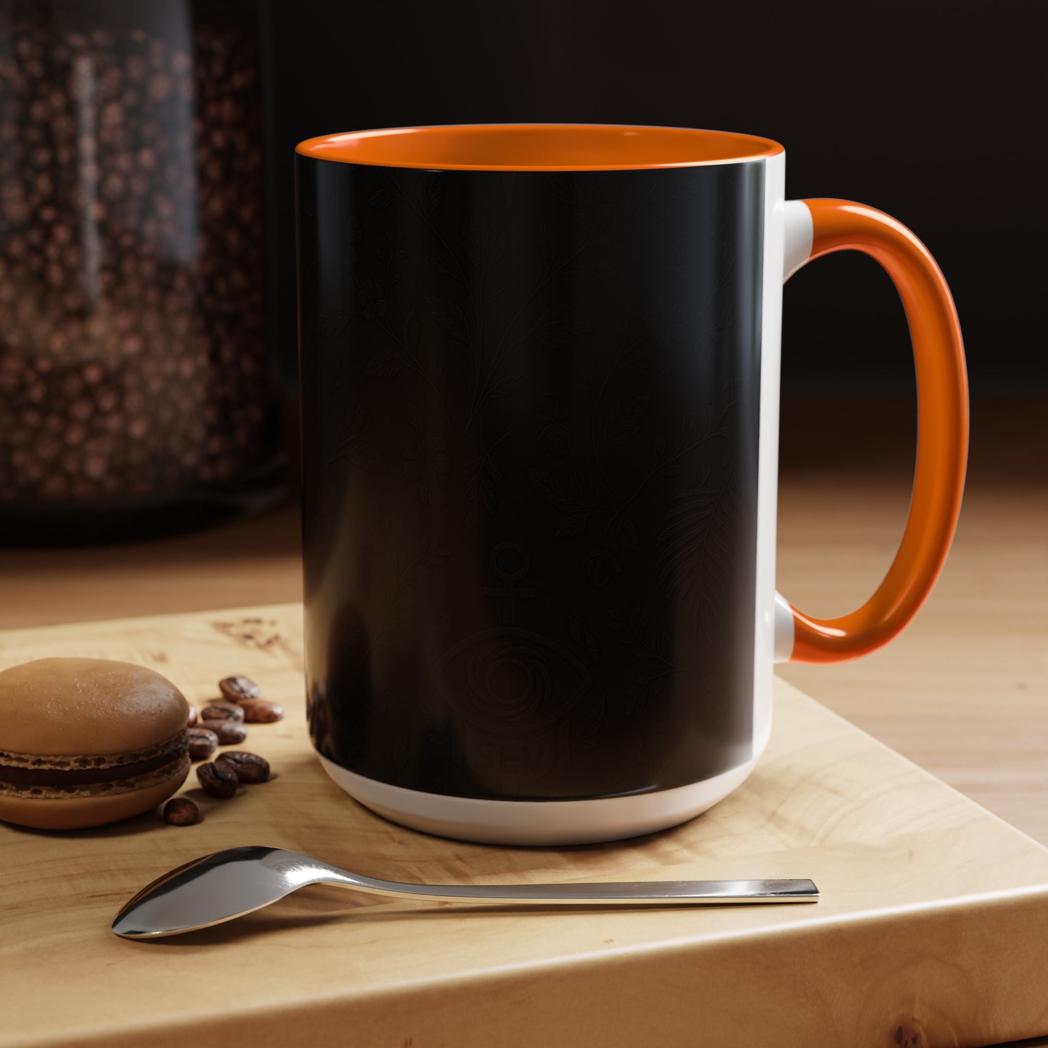 SEV ACCENT COFFEE MUG — NOIR GRAPHITE SUBTLE BOTANICAL — alternate view 56 of 68
