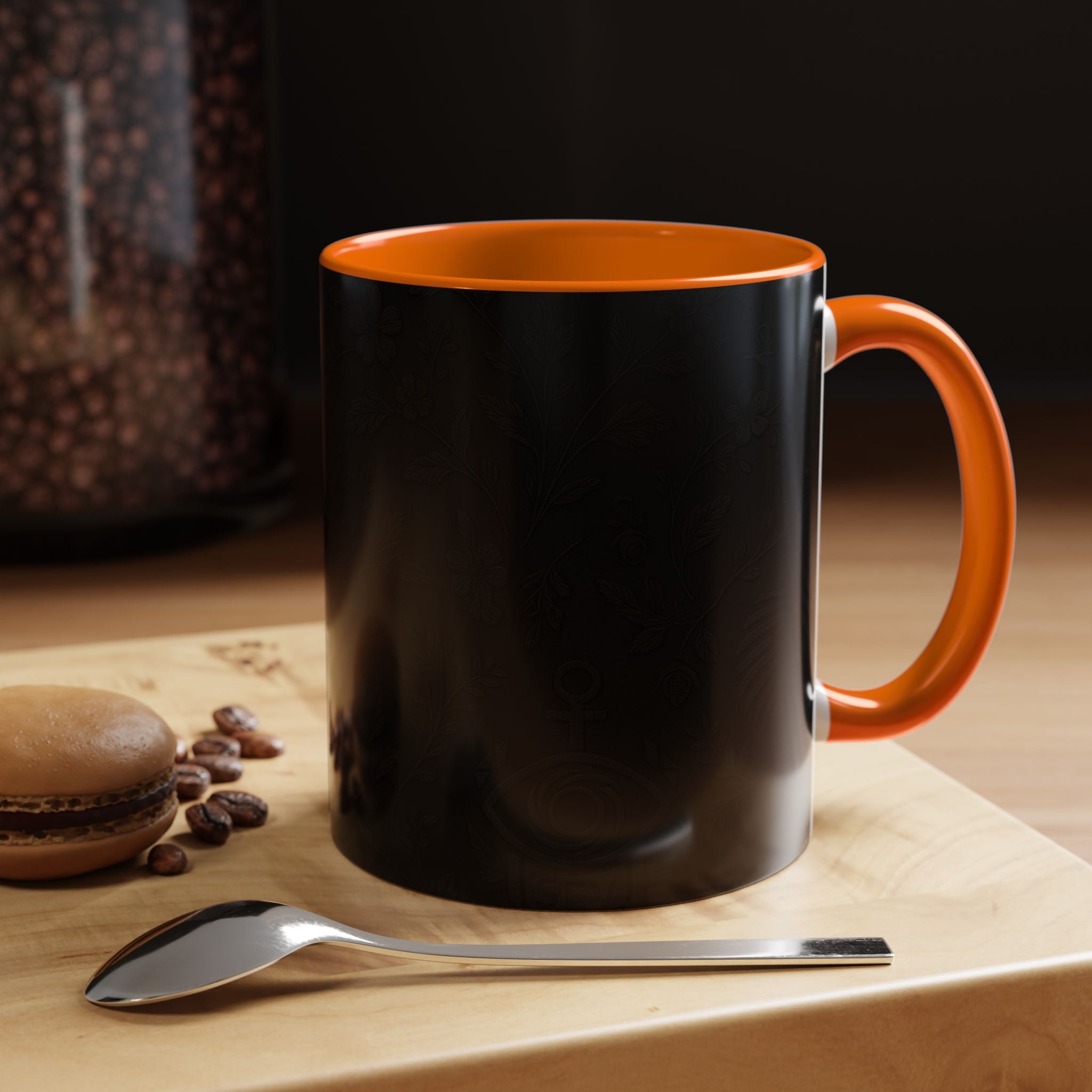 SEV ACCENT COFFEE MUG — NOIR GRAPHITE SUBTLE BOTANICAL — alternate view 50 of 68