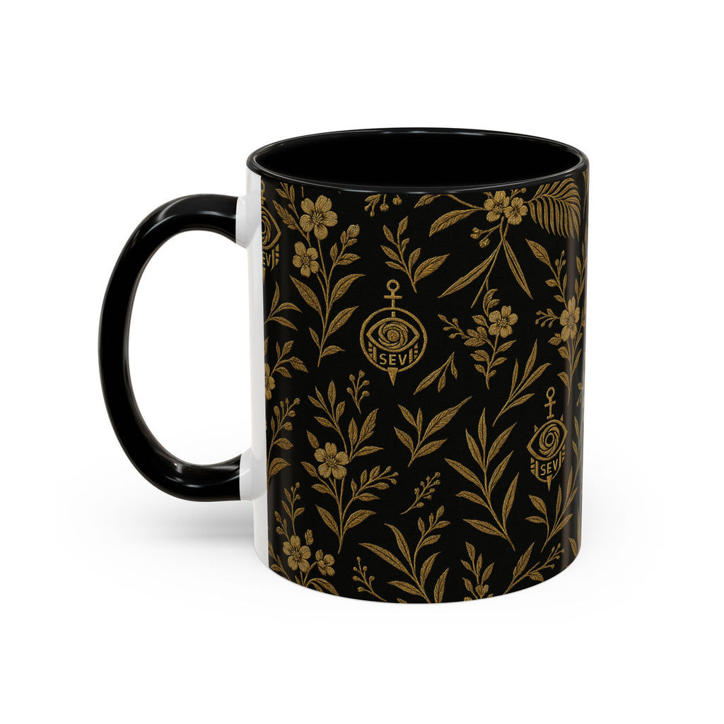 SEV ACCENT COFFEE MUG — TRUE NOIR RICH GOLD BOTANICAL — alternate view 20 of 68