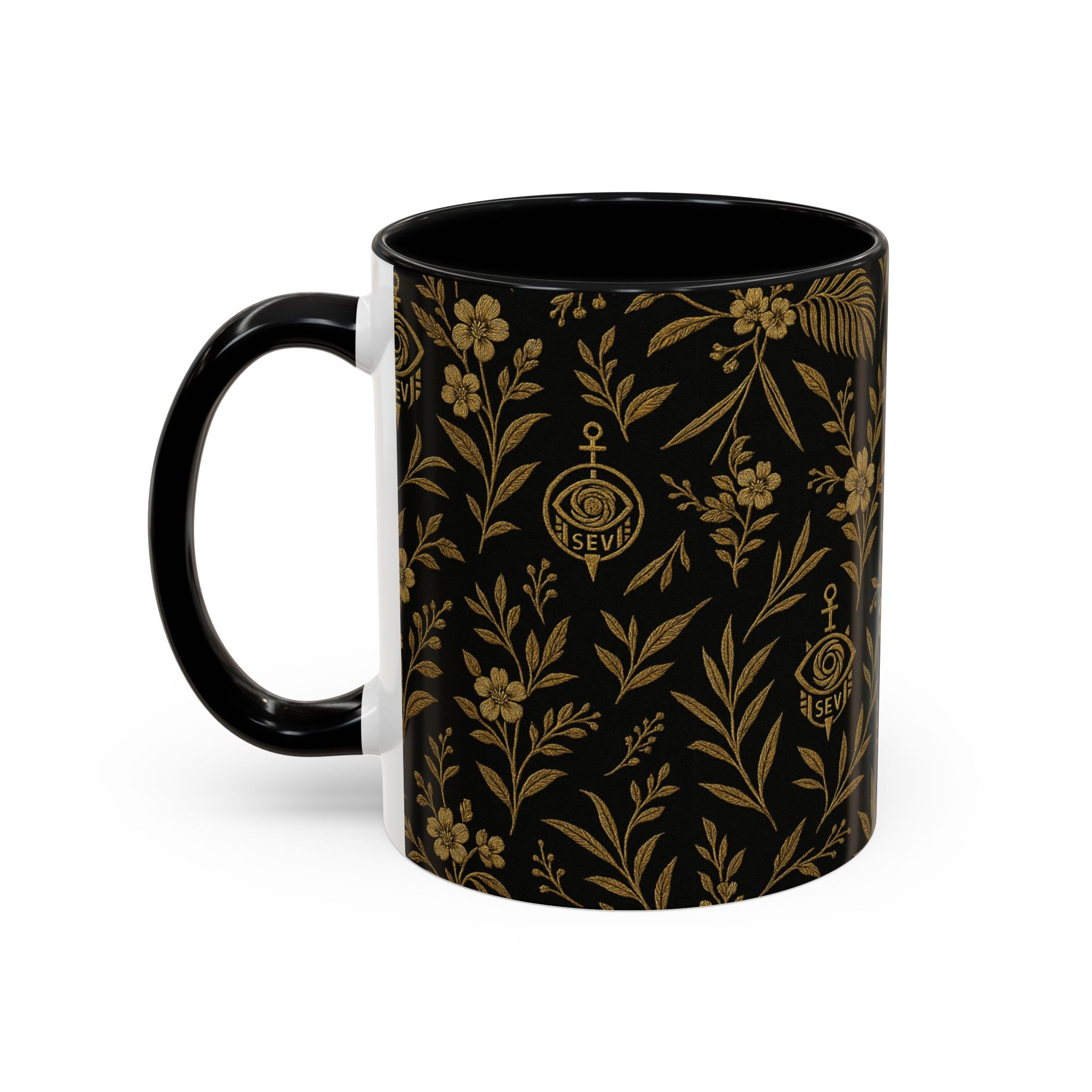 SEV ACCENT COFFEE MUG — TRUE NOIR RICH GOLD BOTANICAL — alternate view 20 of 68