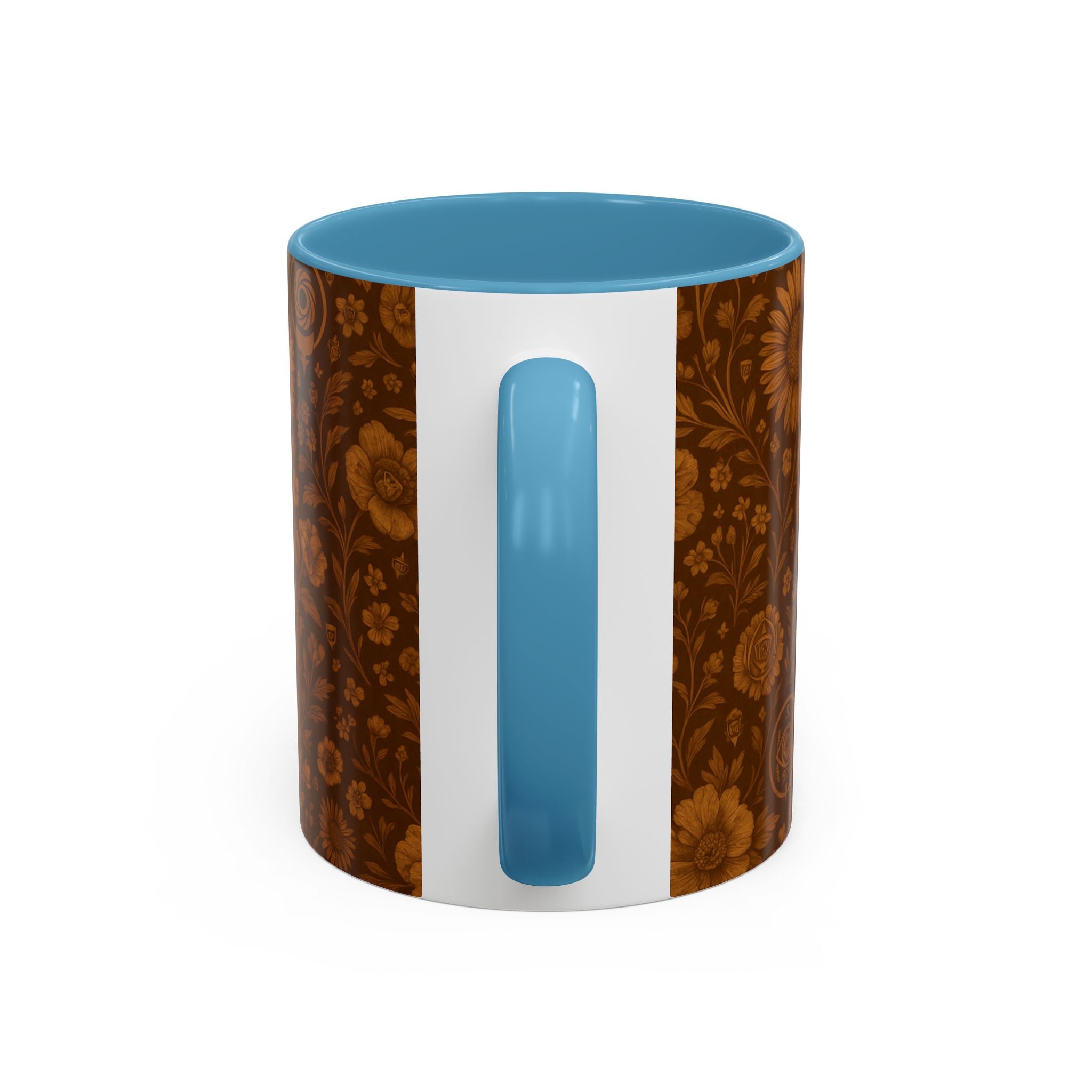 SEV ACCENT COFFEE MUG — BURNT SIENNA OCHRE FLORAL — alternate view 43 of 68
