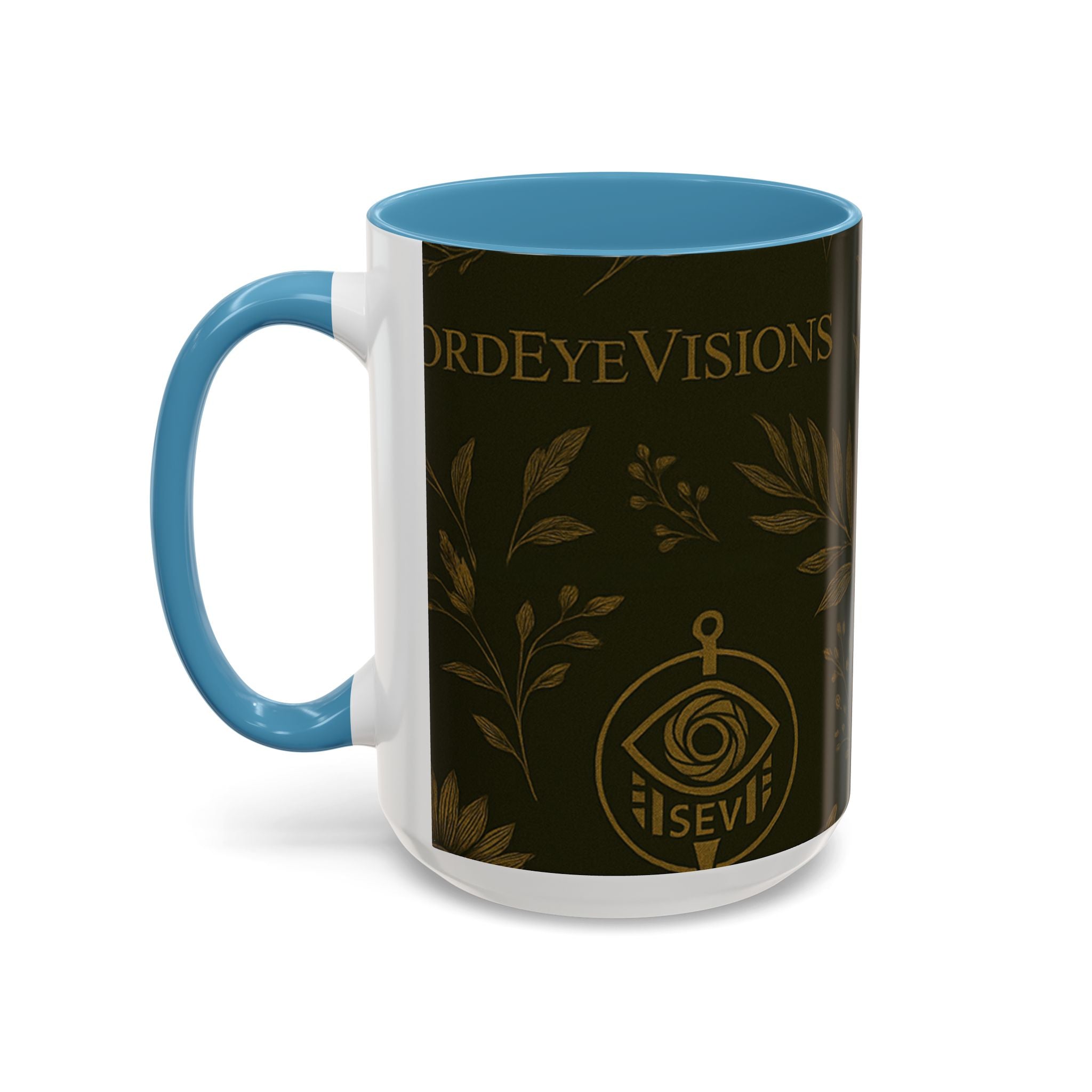 SEV ACCENT COFFEE MUG — DEEP OLIVE GOLD BOTANICAL — alternate view 45 of 68