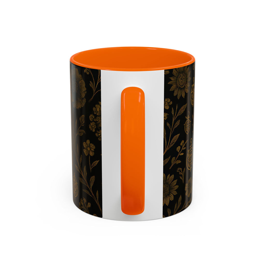 SEV ACCENT COFFEE MUG — NOIR GRAPHITE DEEP ANTIQUE GOLD FLORAL — alternate view 49 of 68