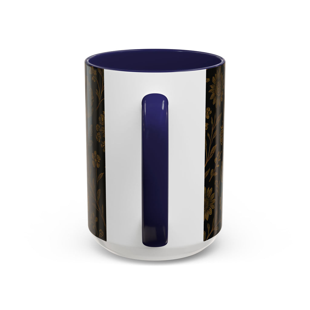 SEV ACCENT COFFEE MUG — NOIR GRAPHITE DEEP ANTIQUE GOLD FLORAL — alternate view 34 of 68