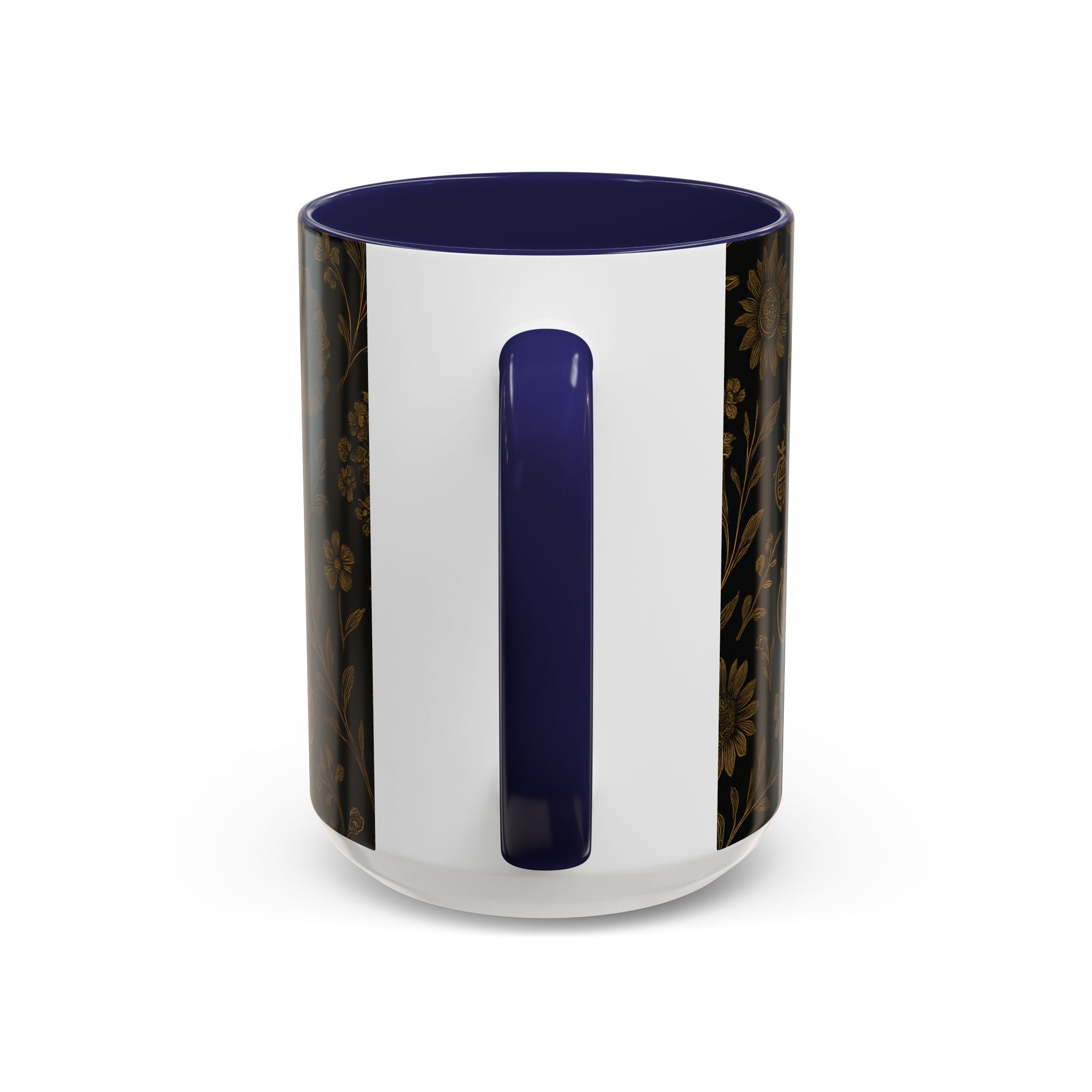 SEV ACCENT COFFEE MUG — NOIR GRAPHITE DEEP ANTIQUE GOLD FLORAL — alternate view 34 of 68