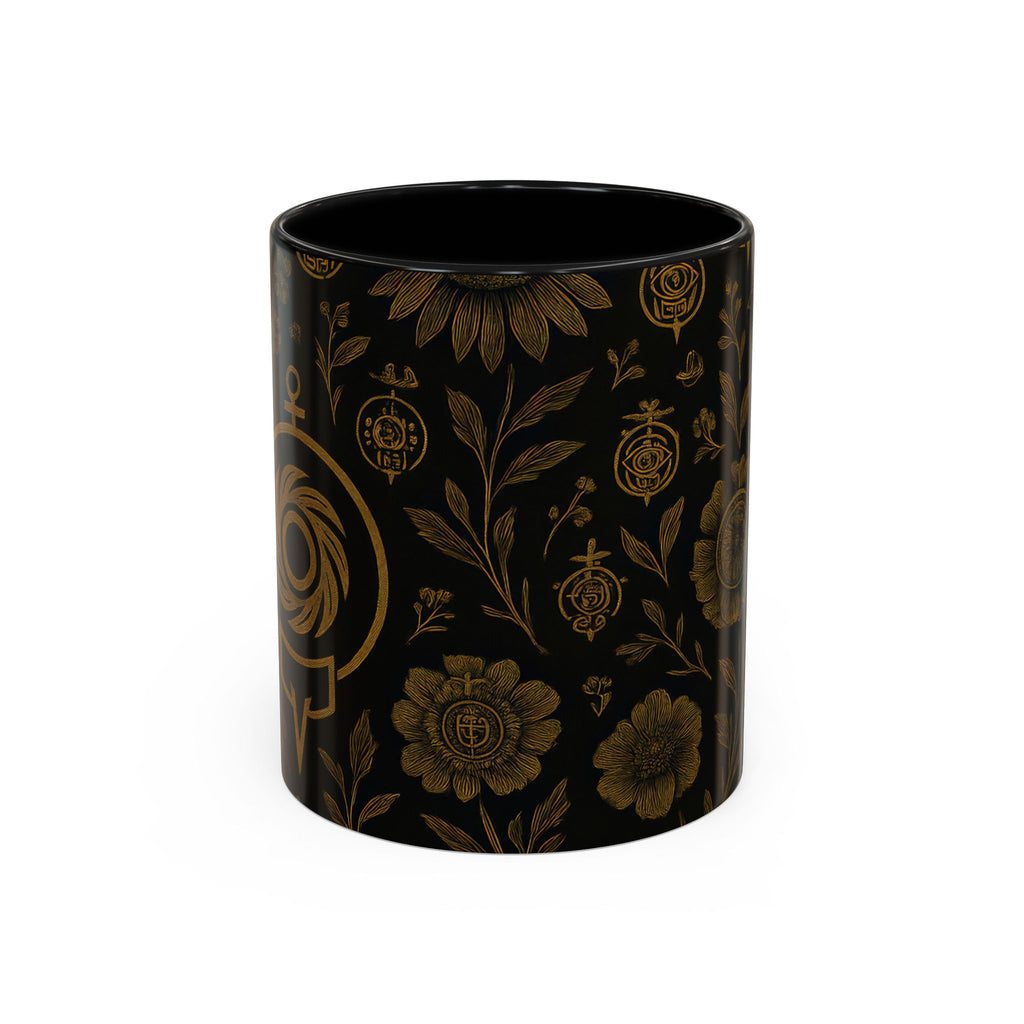 SEV ACCENT COFFEE MUG — NOIR GRAPHITE DEEP ANTIQUE GOLD FLORAL — alternate view 19 of 68