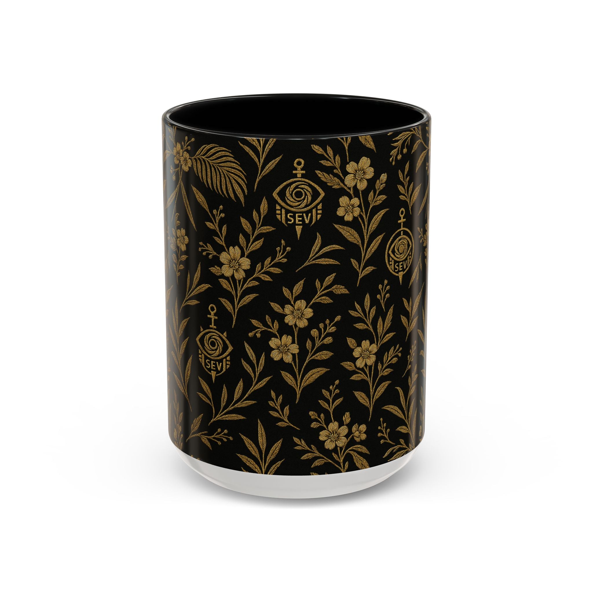 SEV ACCENT COFFEE MUG — TRUE NOIR RICH GOLD BOTANICAL — alternate view 6 of 68