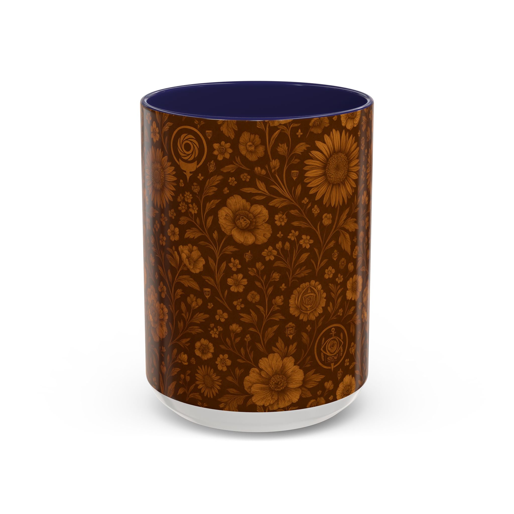 SEV ACCENT COFFEE MUG — BURNT SIENNA OCHRE FLORAL — alternate view 7 of 68