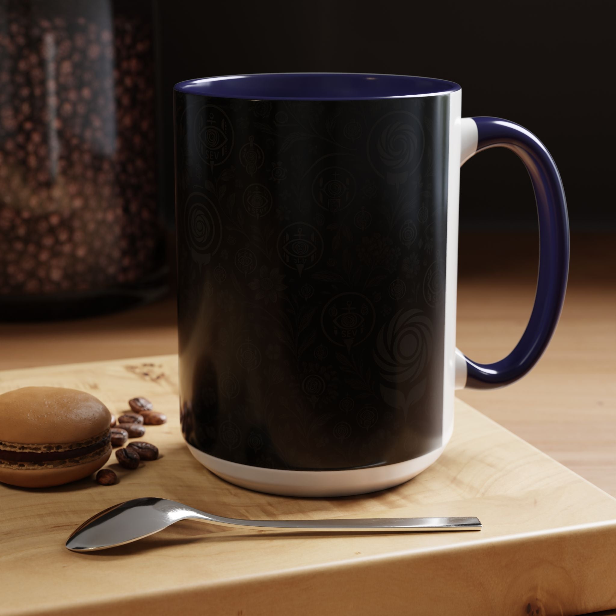 SEV ACCENT COFFEE MUG — COOL NOIR GRAPHITE FLORAL — alternate view 35 of 68