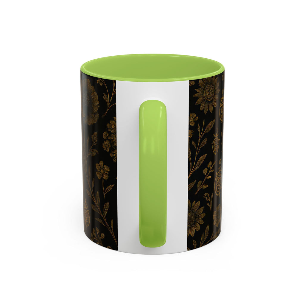 SEV ACCENT COFFEE MUG — NOIR GRAPHITE DEEP ANTIQUE GOLD FLORAL — alternate view 61 of 68