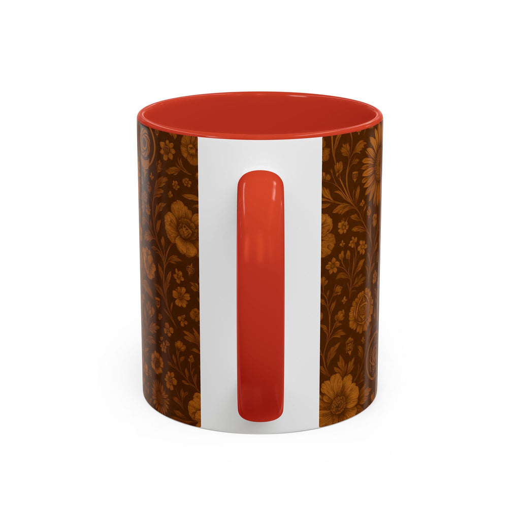 SEV ACCENT COFFEE MUG — BURNT SIENNA OCHRE FLORAL — alternate view 28 of 68