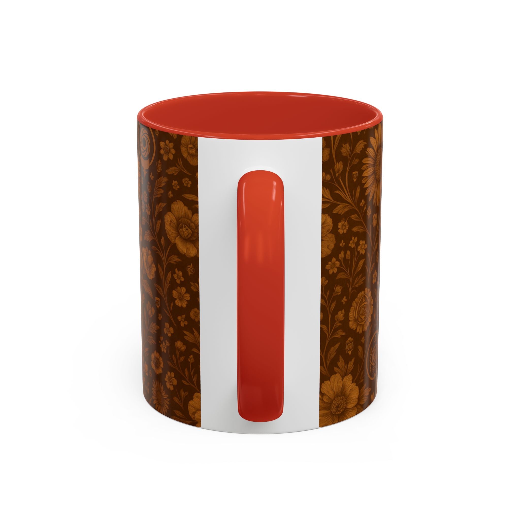 SEV ACCENT COFFEE MUG — BURNT SIENNA OCHRE FLORAL — alternate view 28 of 68