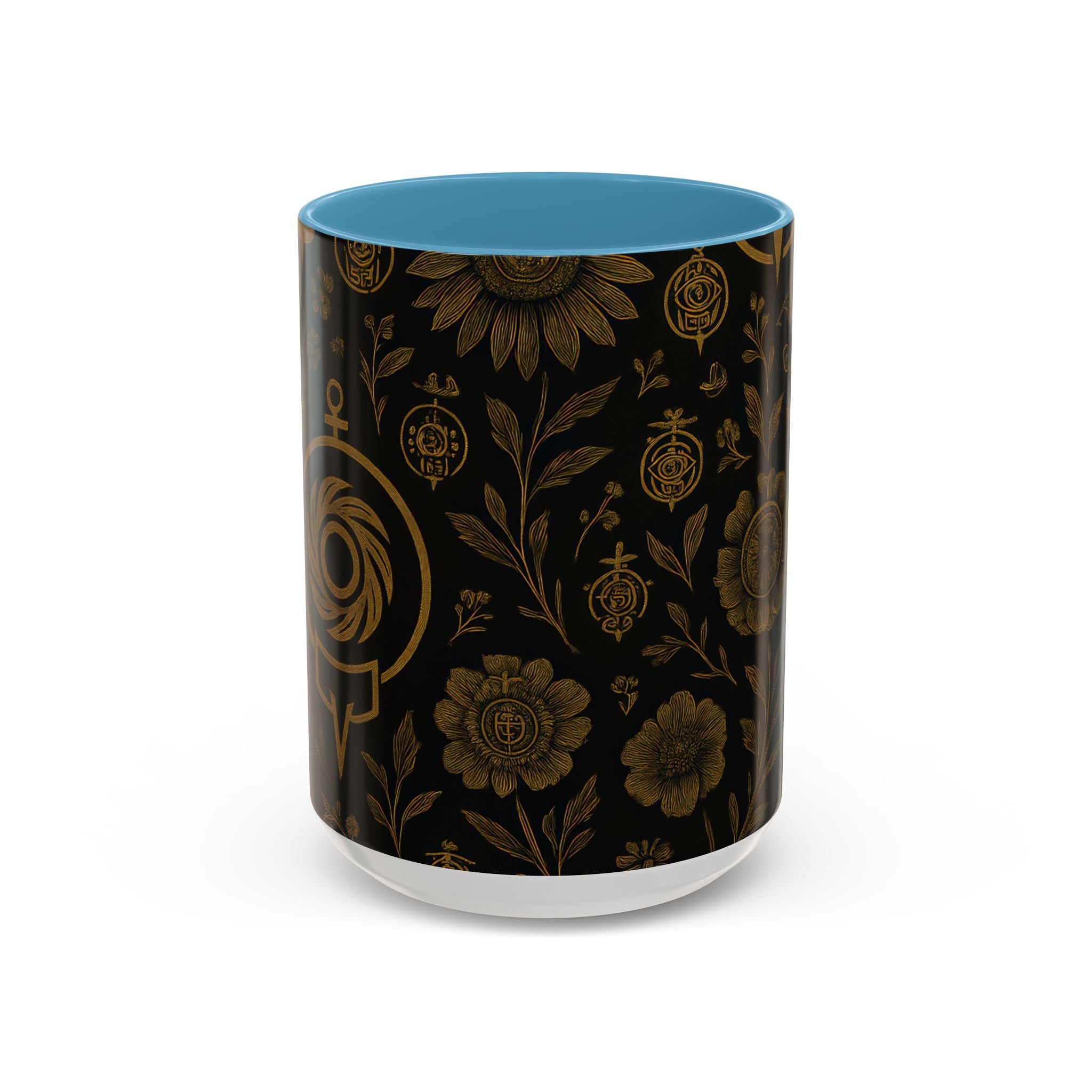 SEV ACCENT COFFEE MUG — NOIR GRAPHITE DEEP ANTIQUE GOLD FLORAL — alternate view 11 of 68