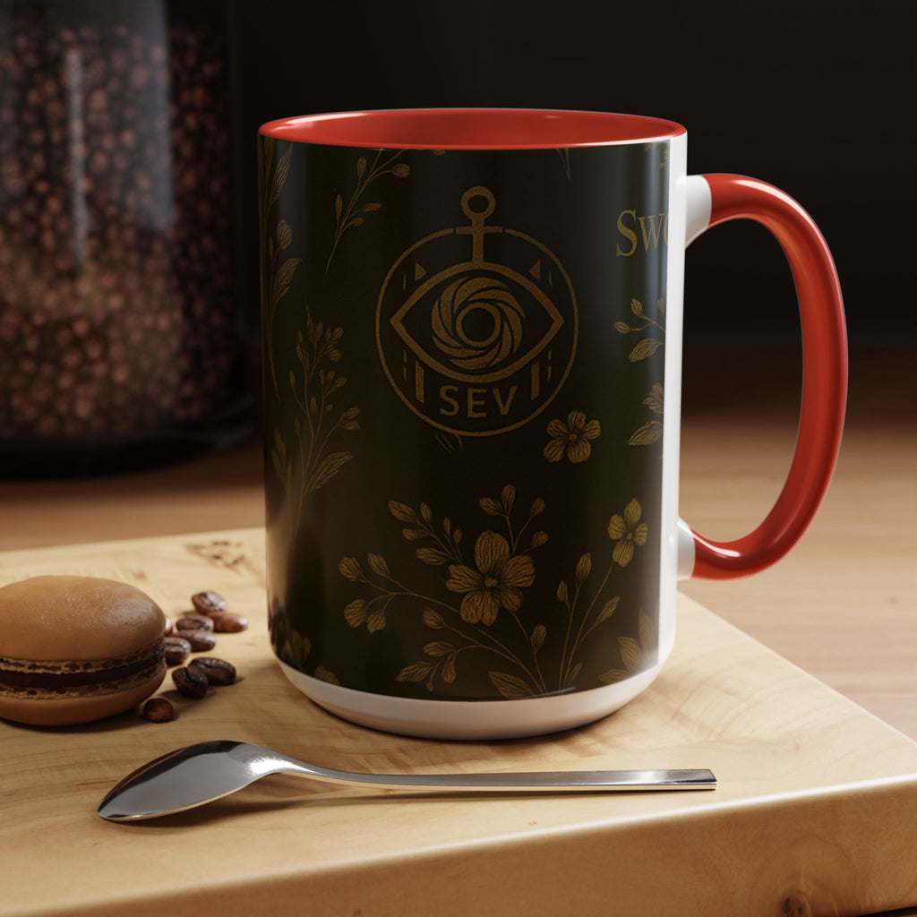 SEV ACCENT COFFEE MUG — DEEP OLIVE GOLD BOTANICAL — alternate view 41 of 68