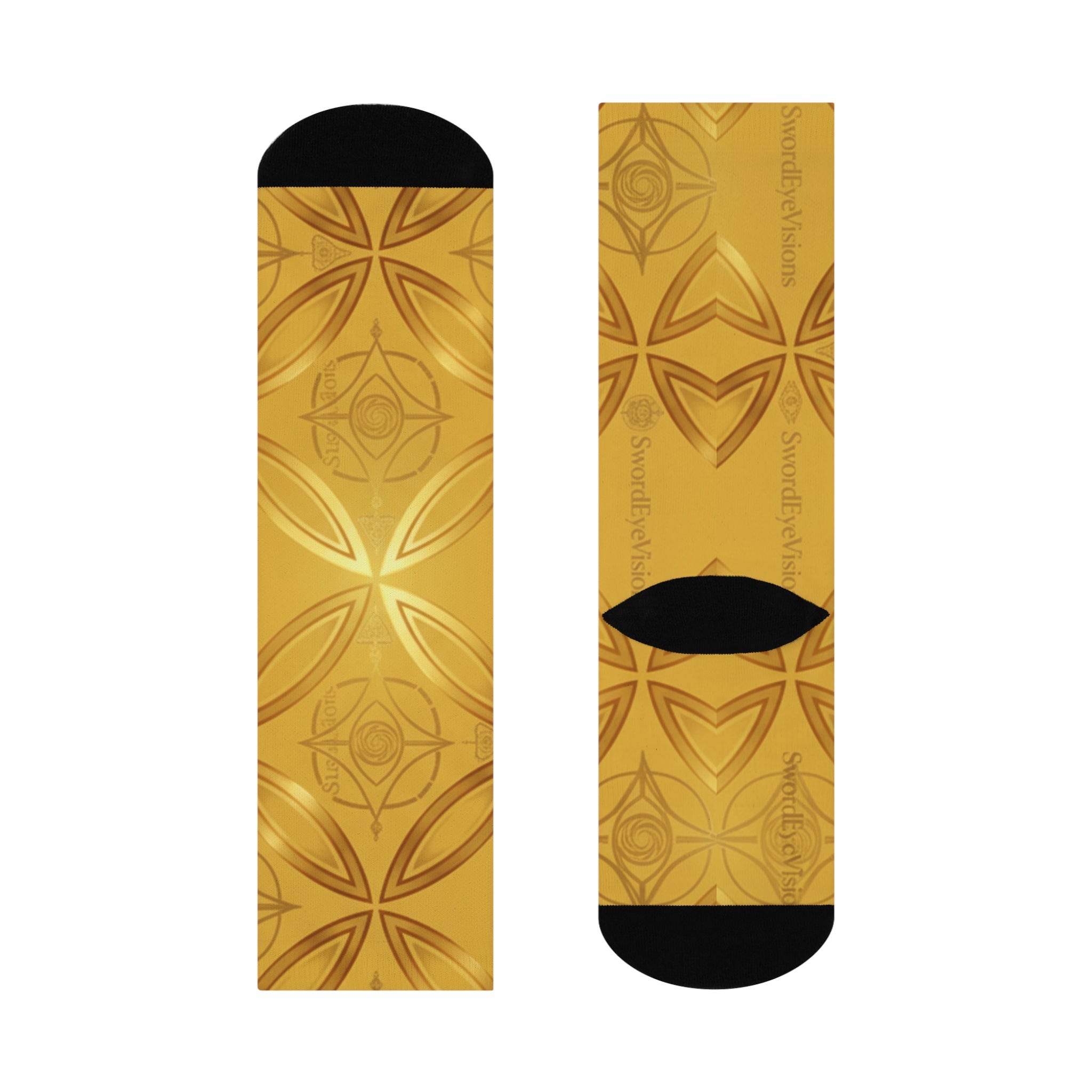 Radiant Saffron Gold Socks — SEV Dual Scale Monogram — alternate view 4 of 4