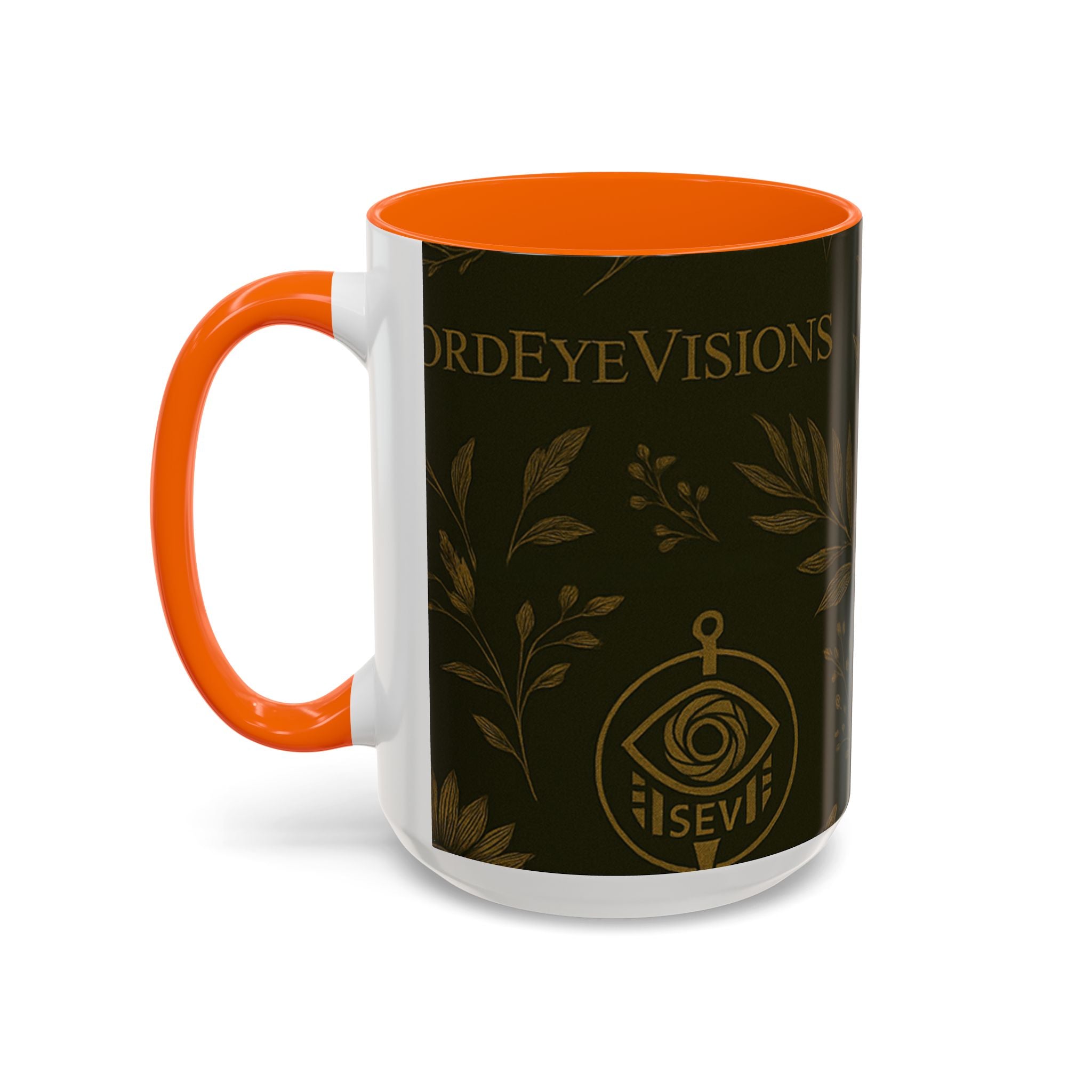 SEV ACCENT COFFEE MUG — DEEP OLIVE GOLD BOTANICAL — alternate view 54 of 68