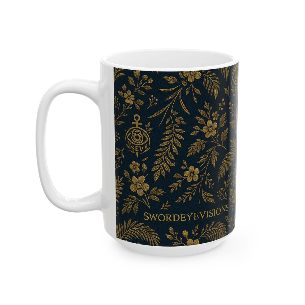 SEV CERAMIC MUG — DEEP NAVY GOLD BOTANICAL — alternate view 7 of 7
