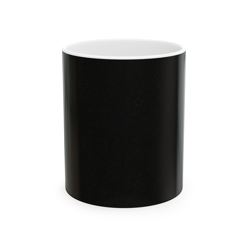SEV CERAMIC MUG — NOIR GRAPHITE SUBTLE BOTANICAL — alternate view 1 of 7
