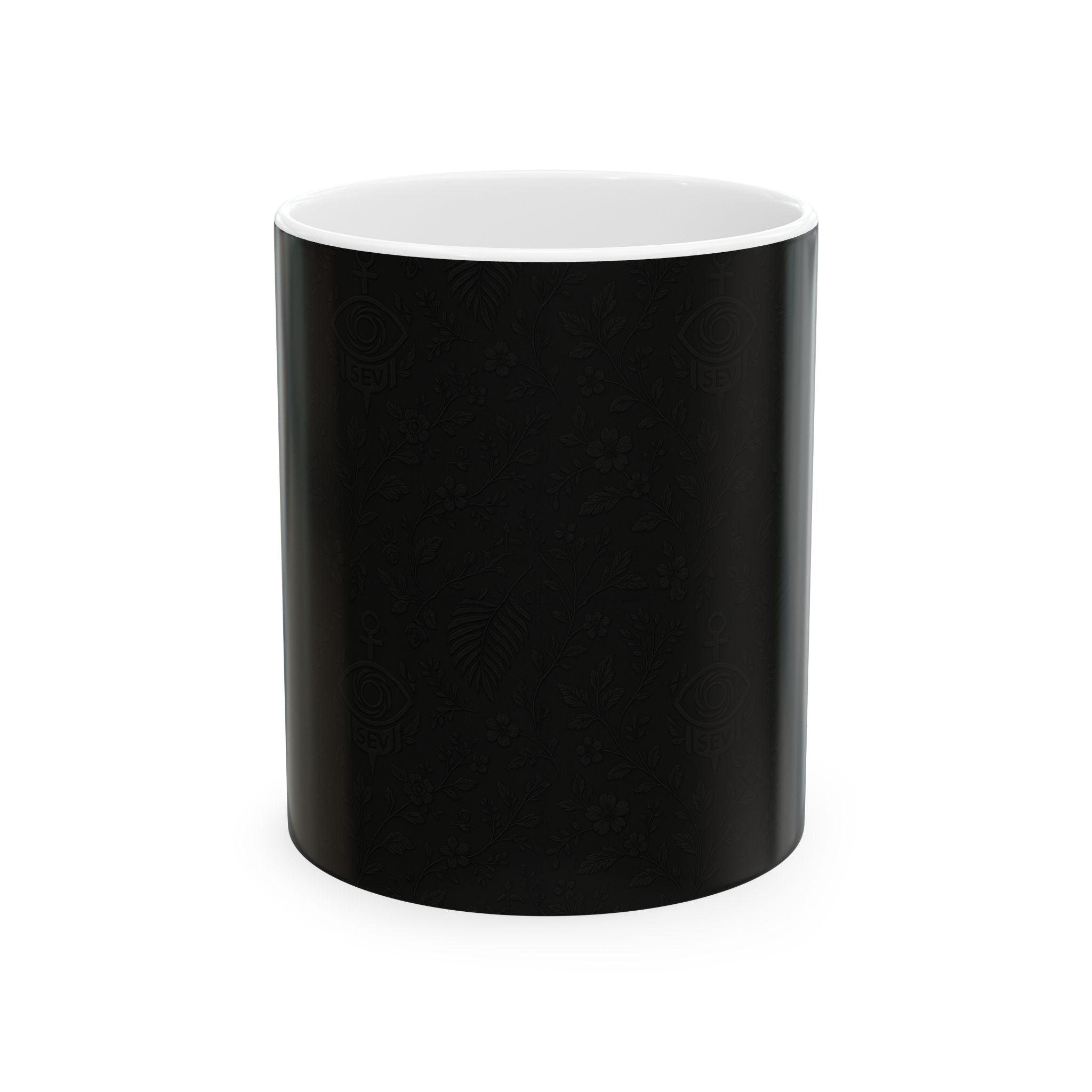 SEV CERAMIC MUG — NOIR GRAPHITE SUBTLE BOTANICAL — alternate view 1 of 7