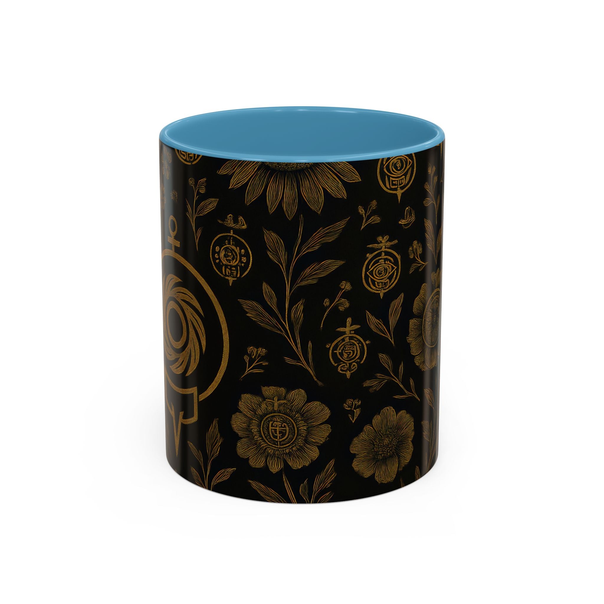 SEV ACCENT COFFEE MUG — NOIR GRAPHITE DEEP ANTIQUE GOLD FLORAL — alternate view 10 of 68
