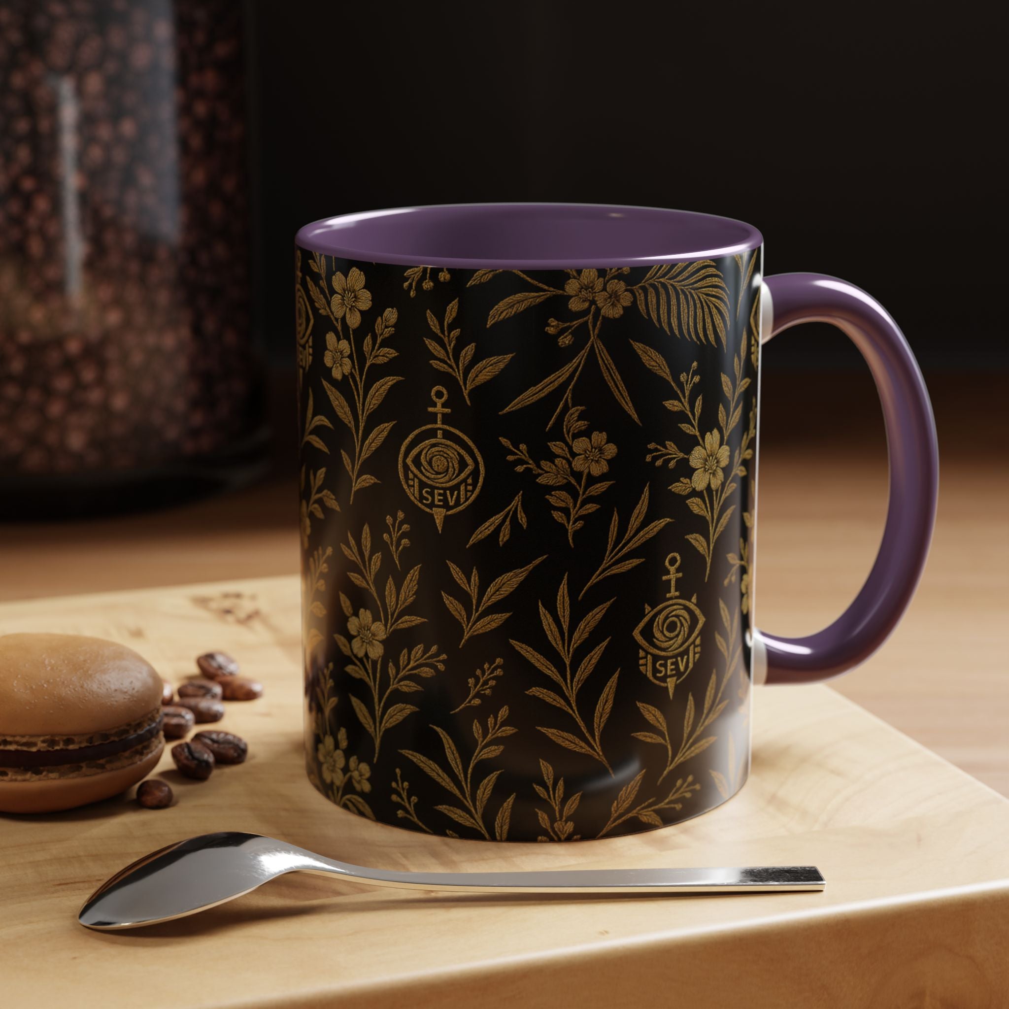 SEV ACCENT COFFEE MUG — TRUE NOIR RICH GOLD BOTANICAL — alternate view 65 of 68