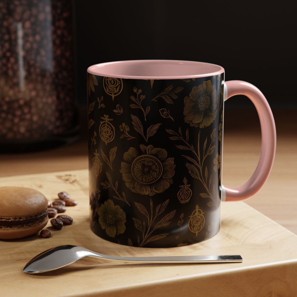 SEV ACCENT COFFEE MUG — NOIR GRAPHITE DEEP ANTIQUE GOLD FLORAL — alternate view 26 of 68