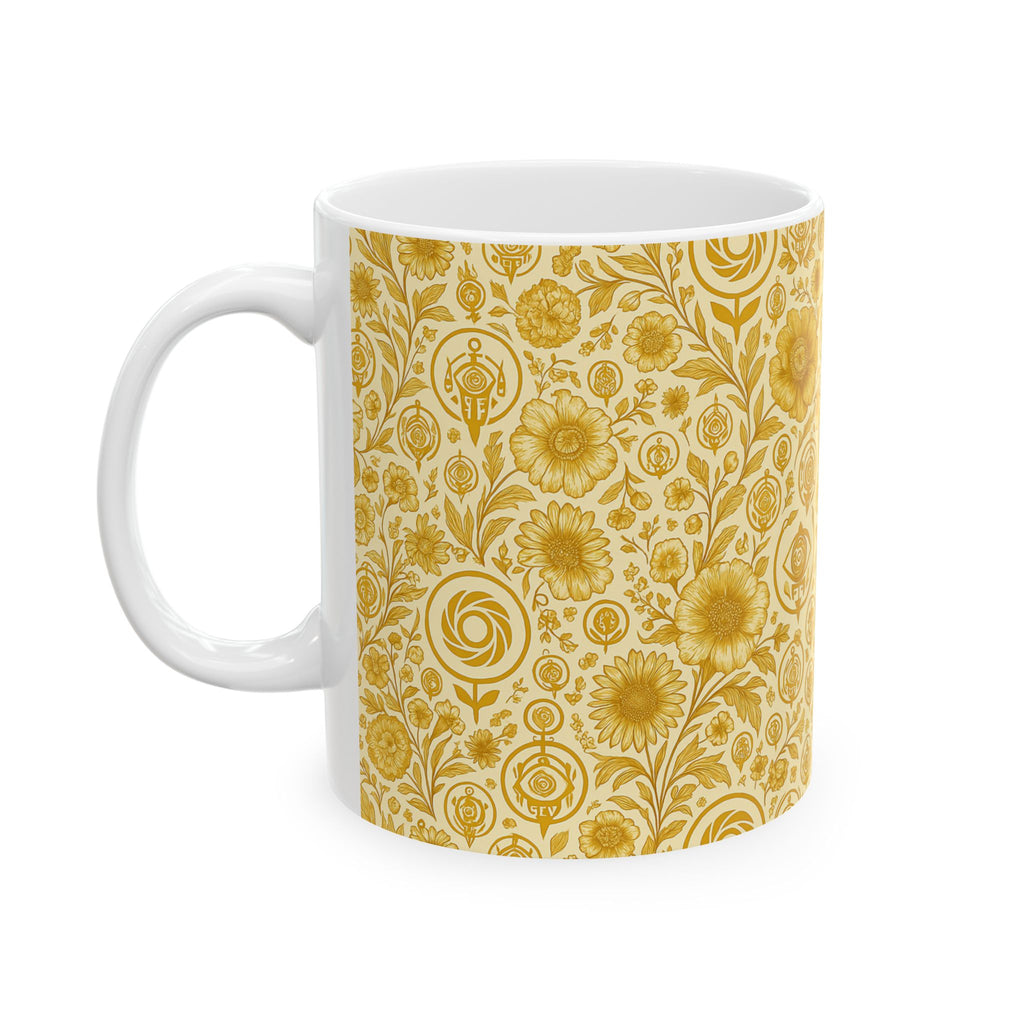 SEV CERAMIC MUG — GOLDCREAM FLORAL (LARGE SCALE) — alternate view 5 of 7