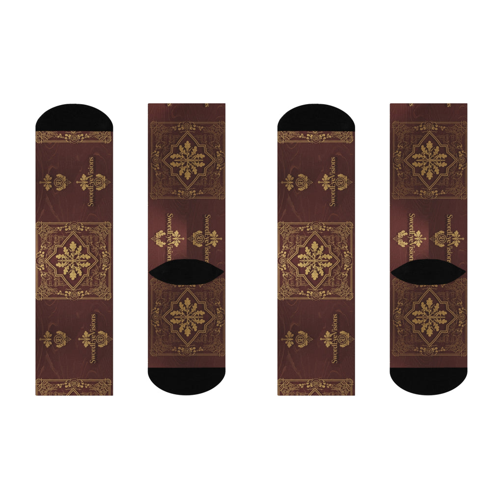Imperial Burgundy Gold Socks — SEV Shadow Layer V2 — alternate view 3 of 4