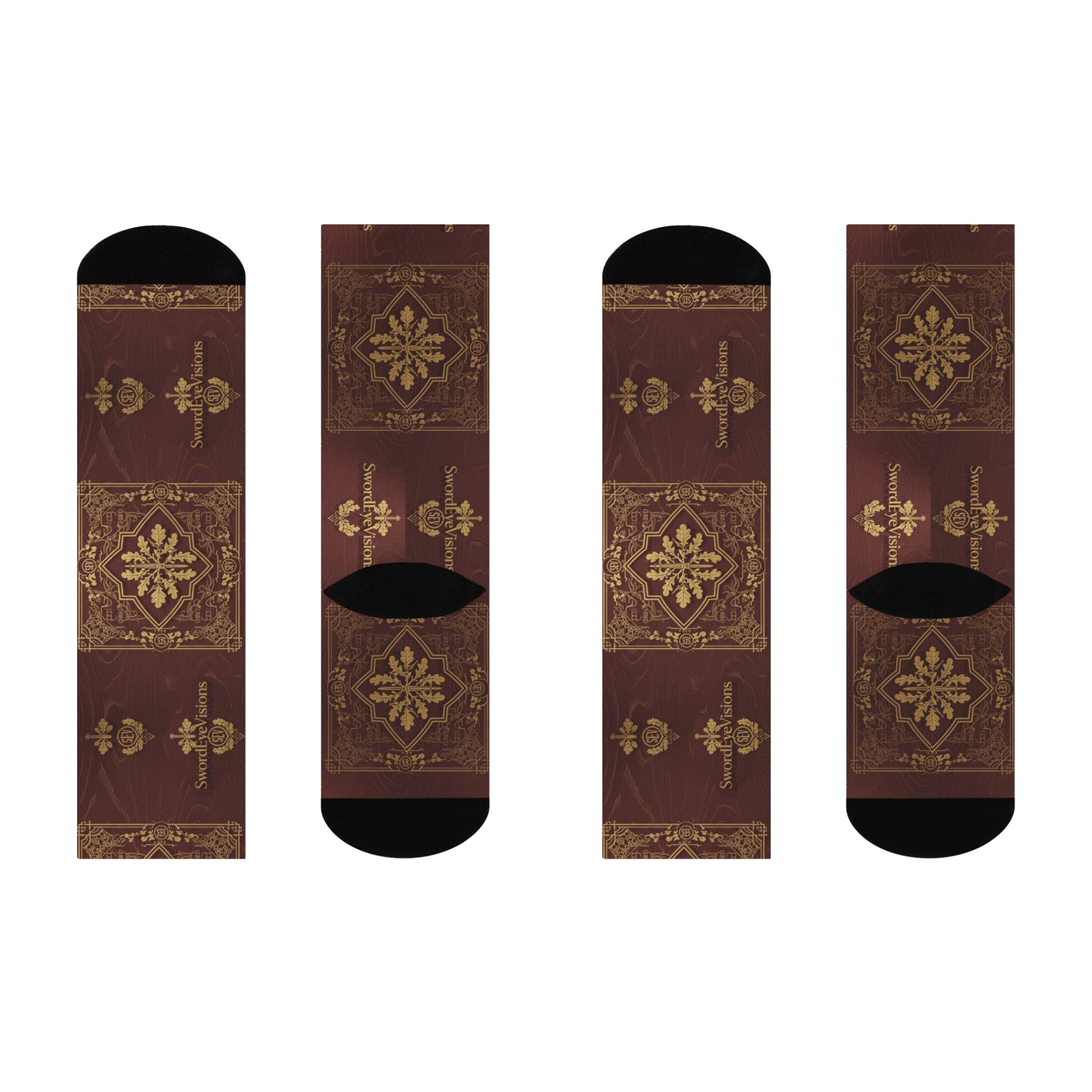 Imperial Burgundy Gold Socks — SEV Shadow Layer V2 — alternate view 3 of 4
