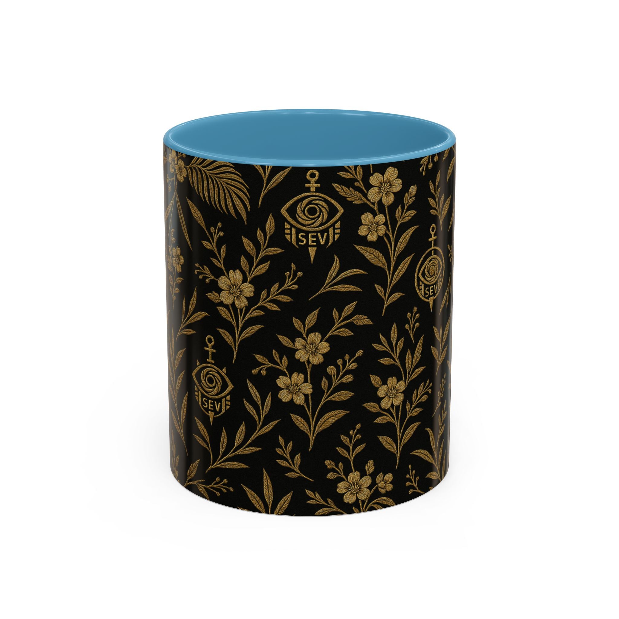SEV ACCENT COFFEE MUG — TRUE NOIR RICH GOLD BOTANICAL — alternate view 10 of 68