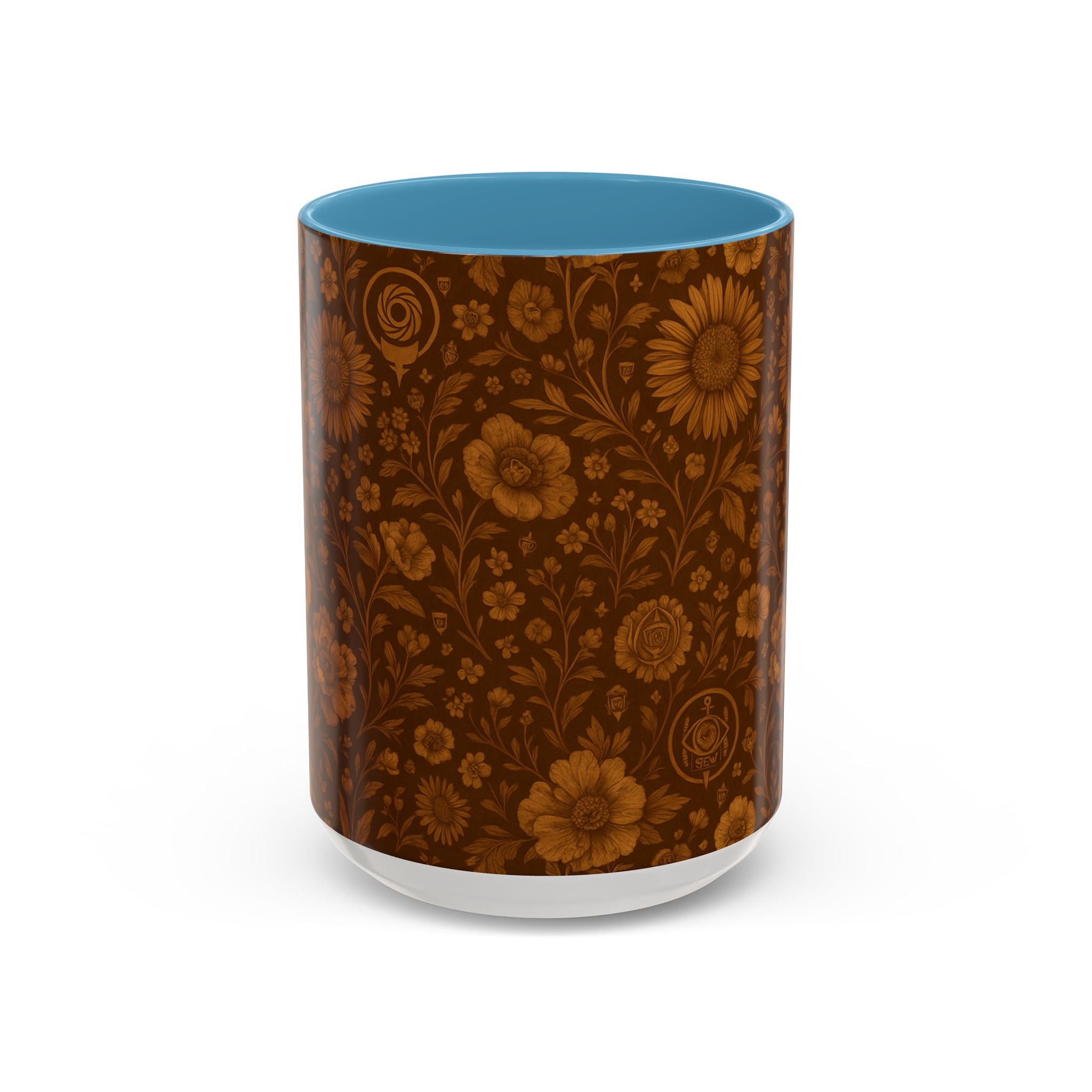 SEV ACCENT COFFEE MUG — BURNT SIENNA OCHRE FLORAL — alternate view 11 of 68