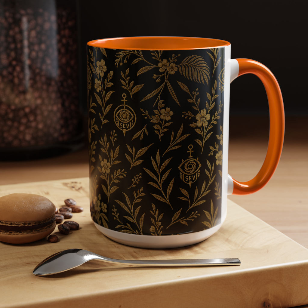 SEV ACCENT COFFEE MUG — TRUE NOIR RICH GOLD BOTANICAL — alternate view 56 of 68