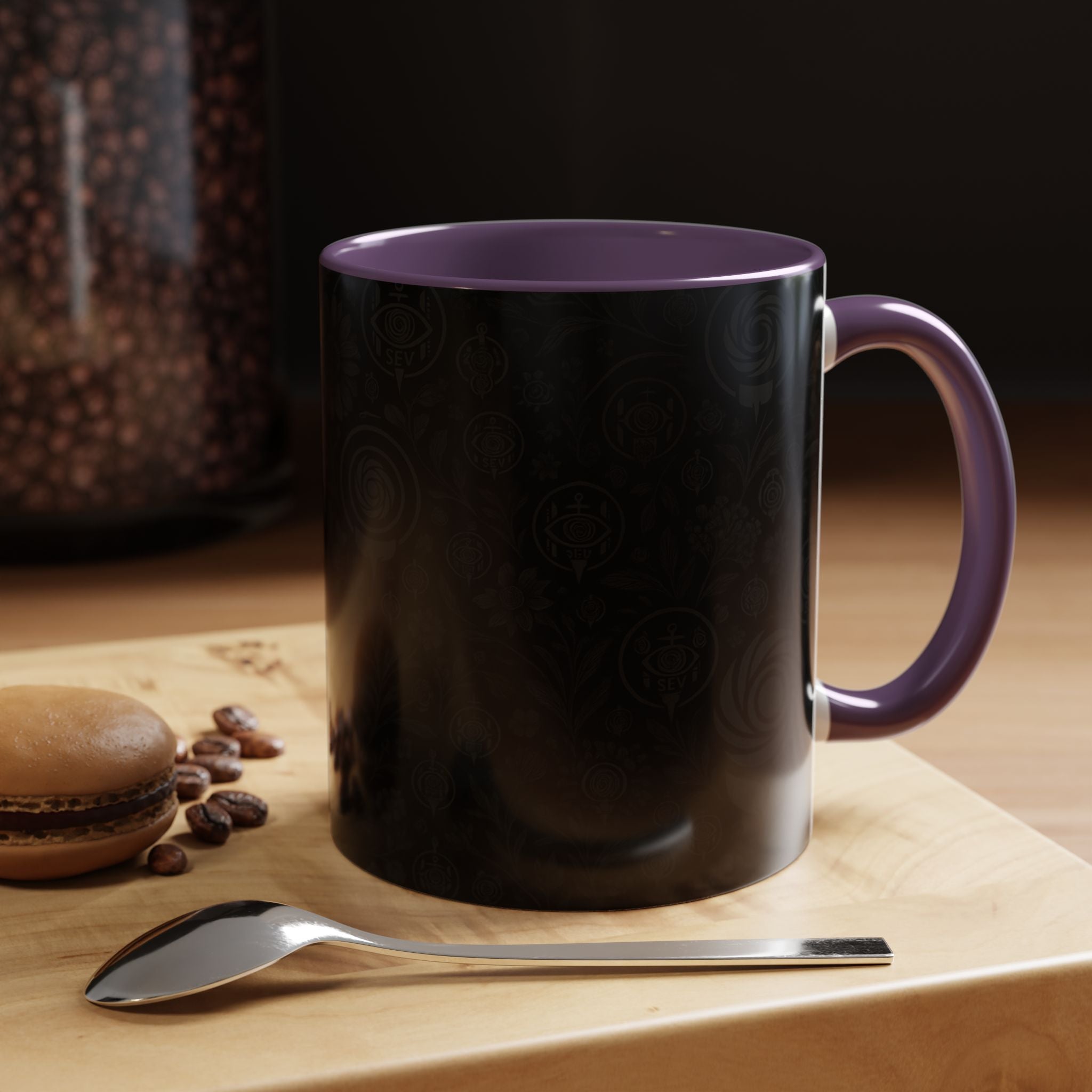 SEV ACCENT COFFEE MUG — COOL NOIR GRAPHITE FLORAL — alternate view 65 of 68