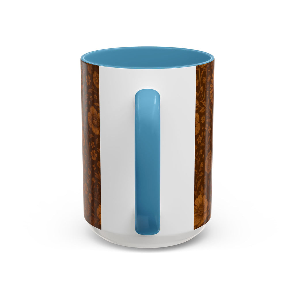 SEV ACCENT COFFEE MUG — BURNT SIENNA OCHRE FLORAL — alternate view 46 of 68