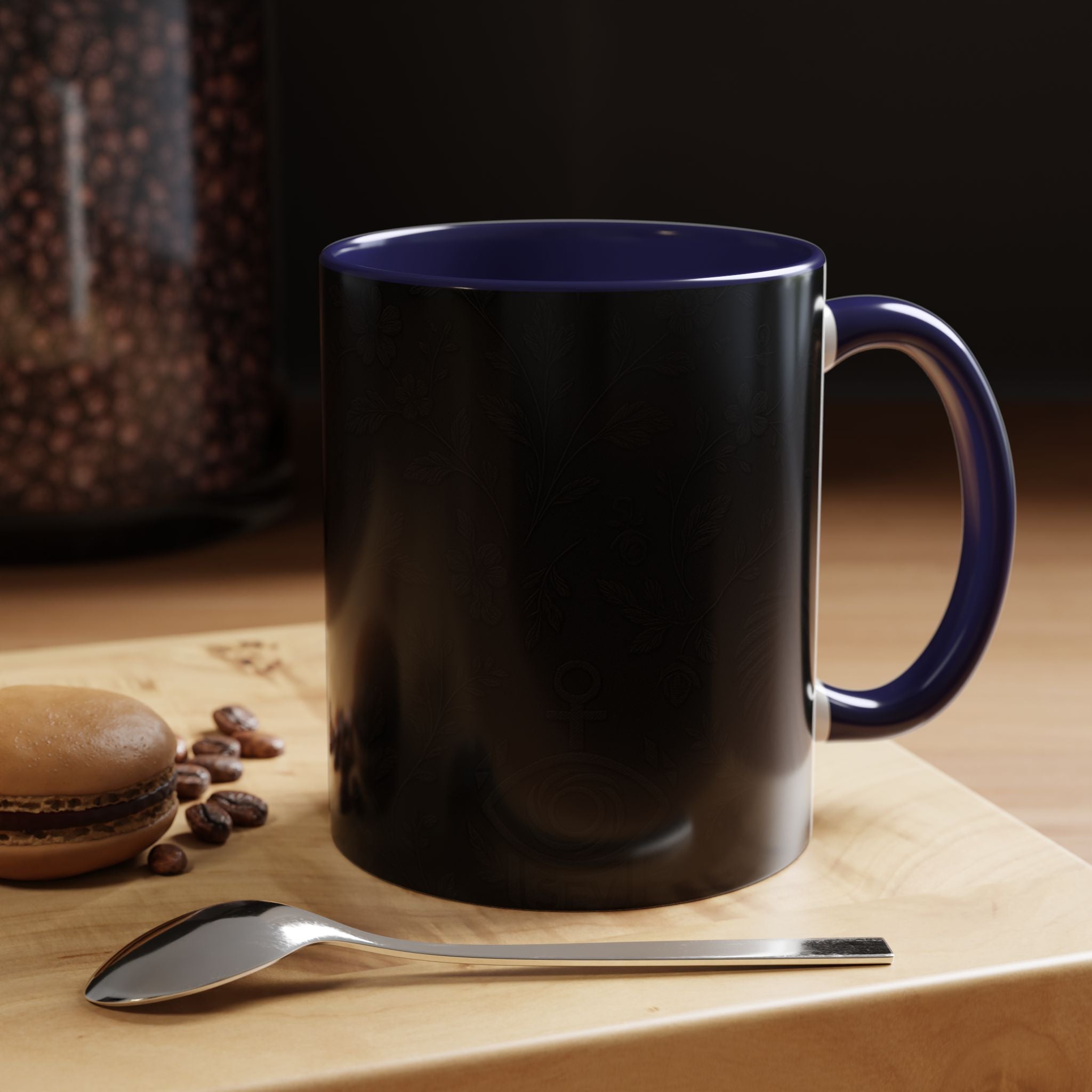 SEV ACCENT COFFEE MUG — NOIR GRAPHITE SUBTLE BOTANICAL — alternate view 23 of 68