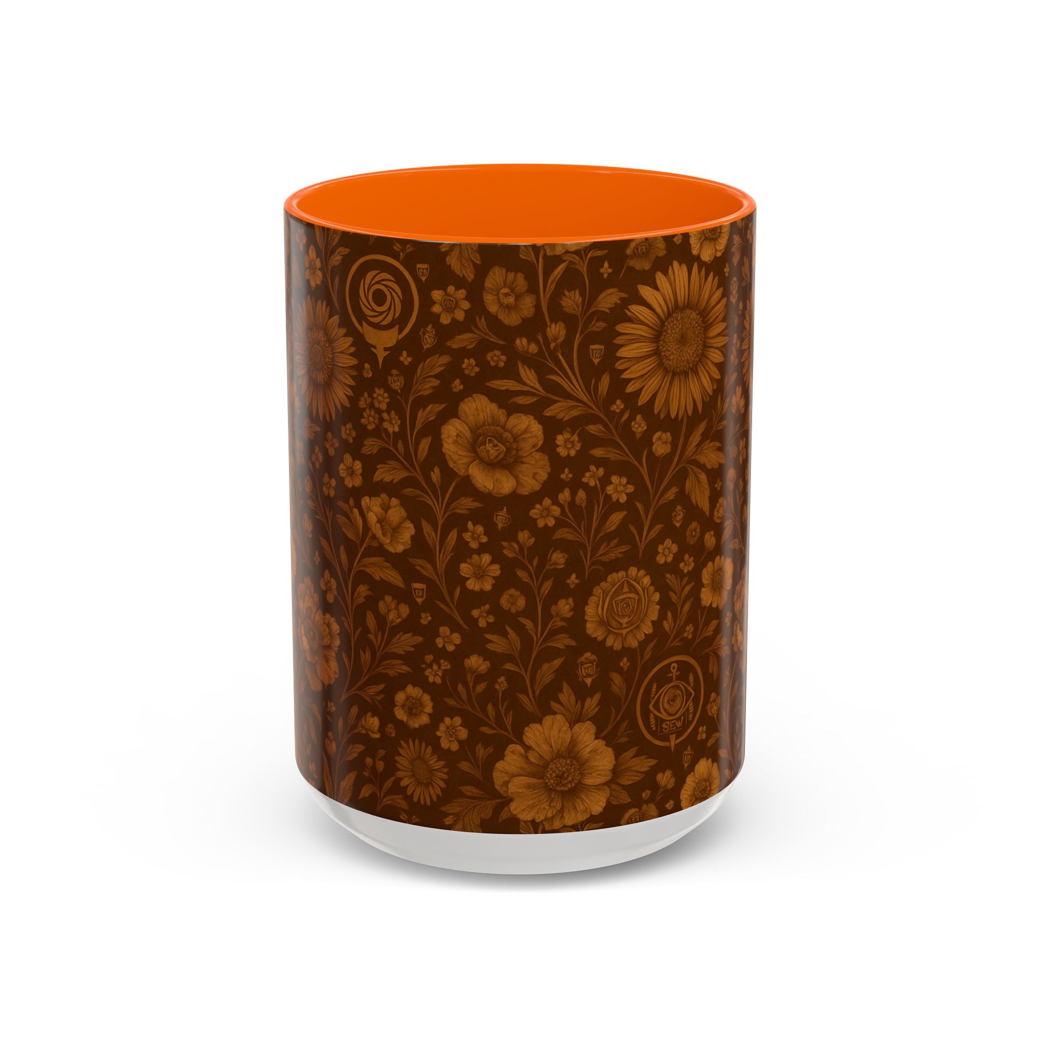 SEV ACCENT COFFEE MUG — BURNT SIENNA OCHRE FLORAL — alternate view 14 of 68