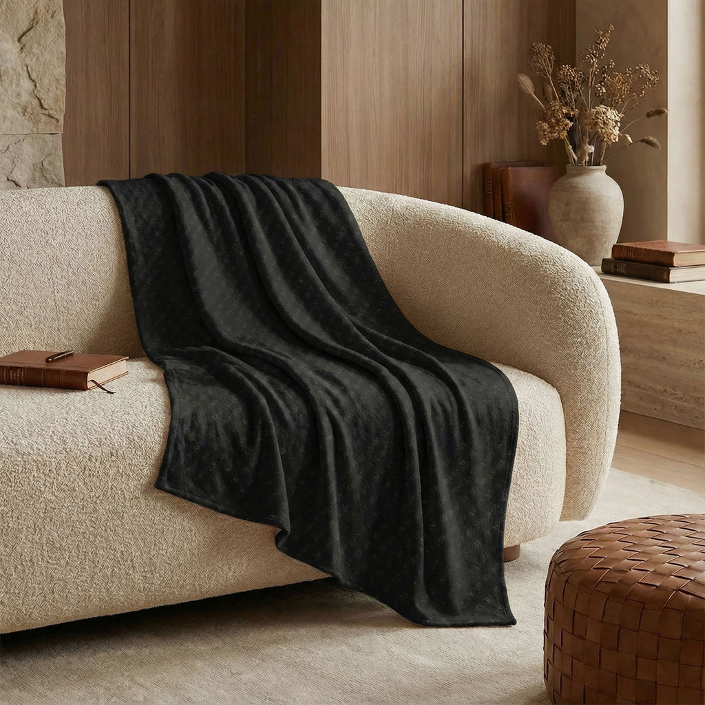 Classic Repeat Throw Blanket — Noir Graphite — alternate view 1 of 5