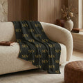 Luxury Classic Repeat Throw Blanket – Noir Graphite Gold — alternate view 1 of 5