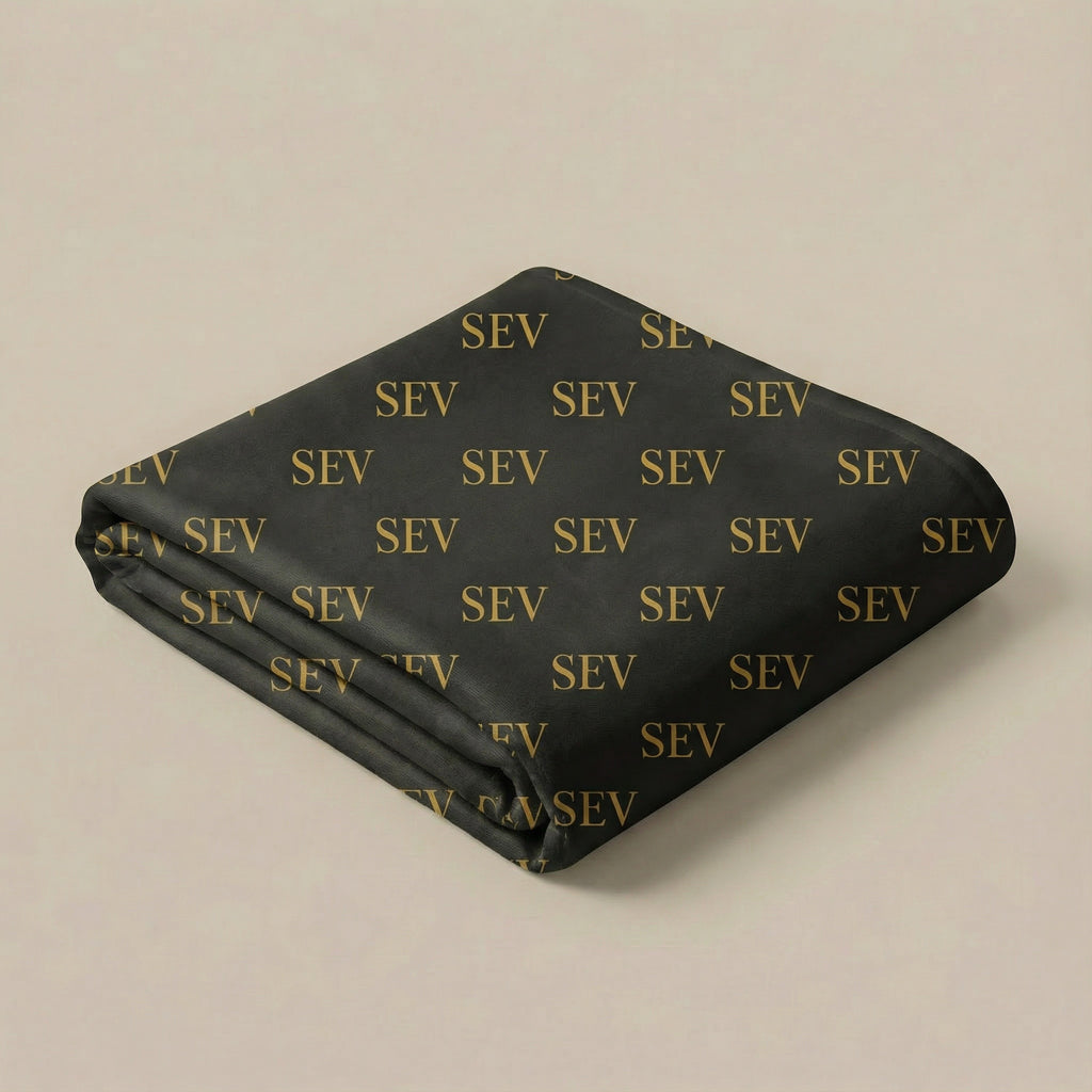 Luxury Classic Repeat Throw Blanket – Noir Graphite Gold — alternate view 2 of 5