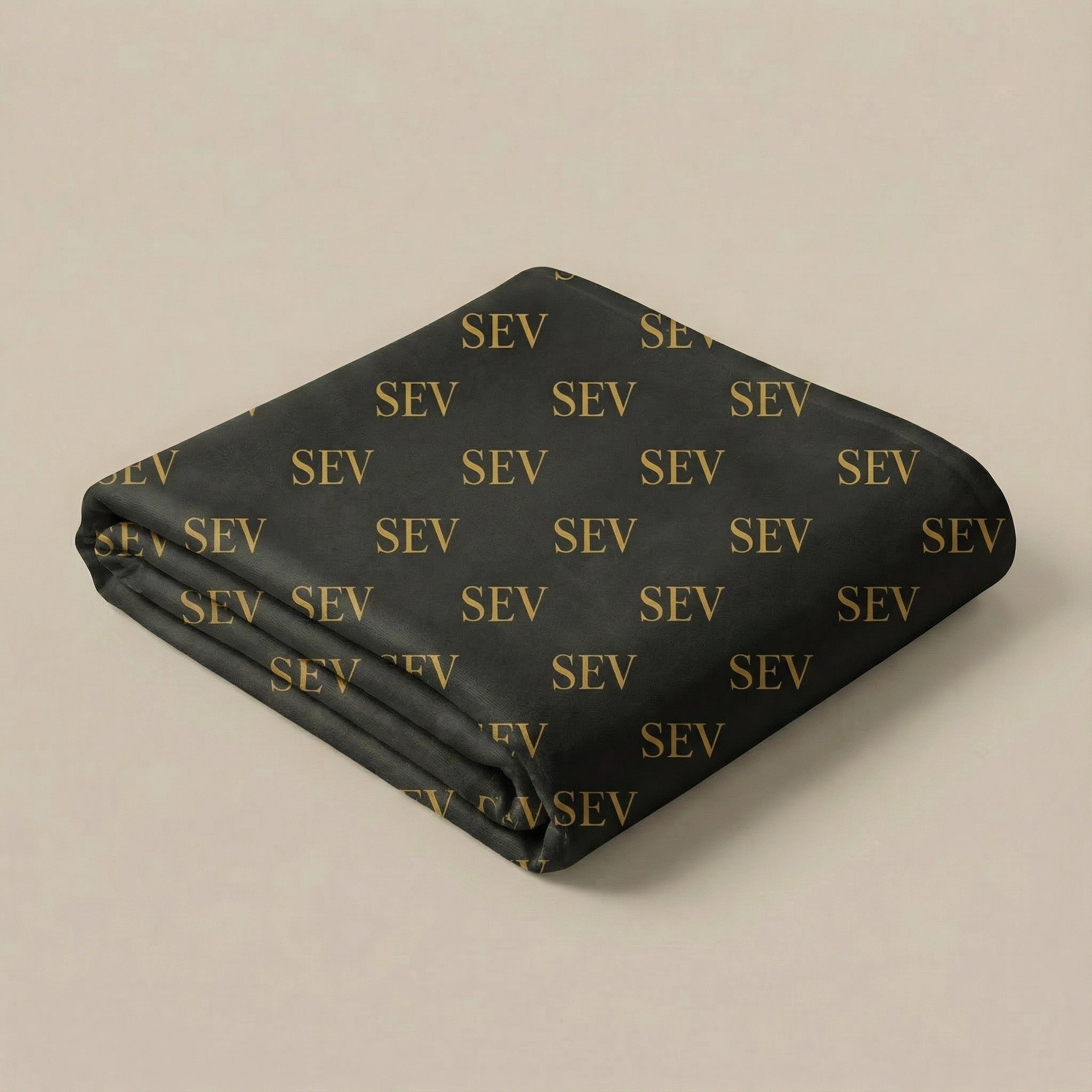 Luxury Classic Repeat Throw Blanket – Noir Graphite Gold — alternate view 2 of 5